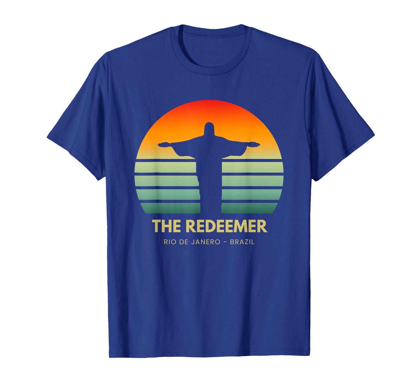 Retro Sunset Christ the Redeemer Rio de Janeiro Brazil T-Shirt