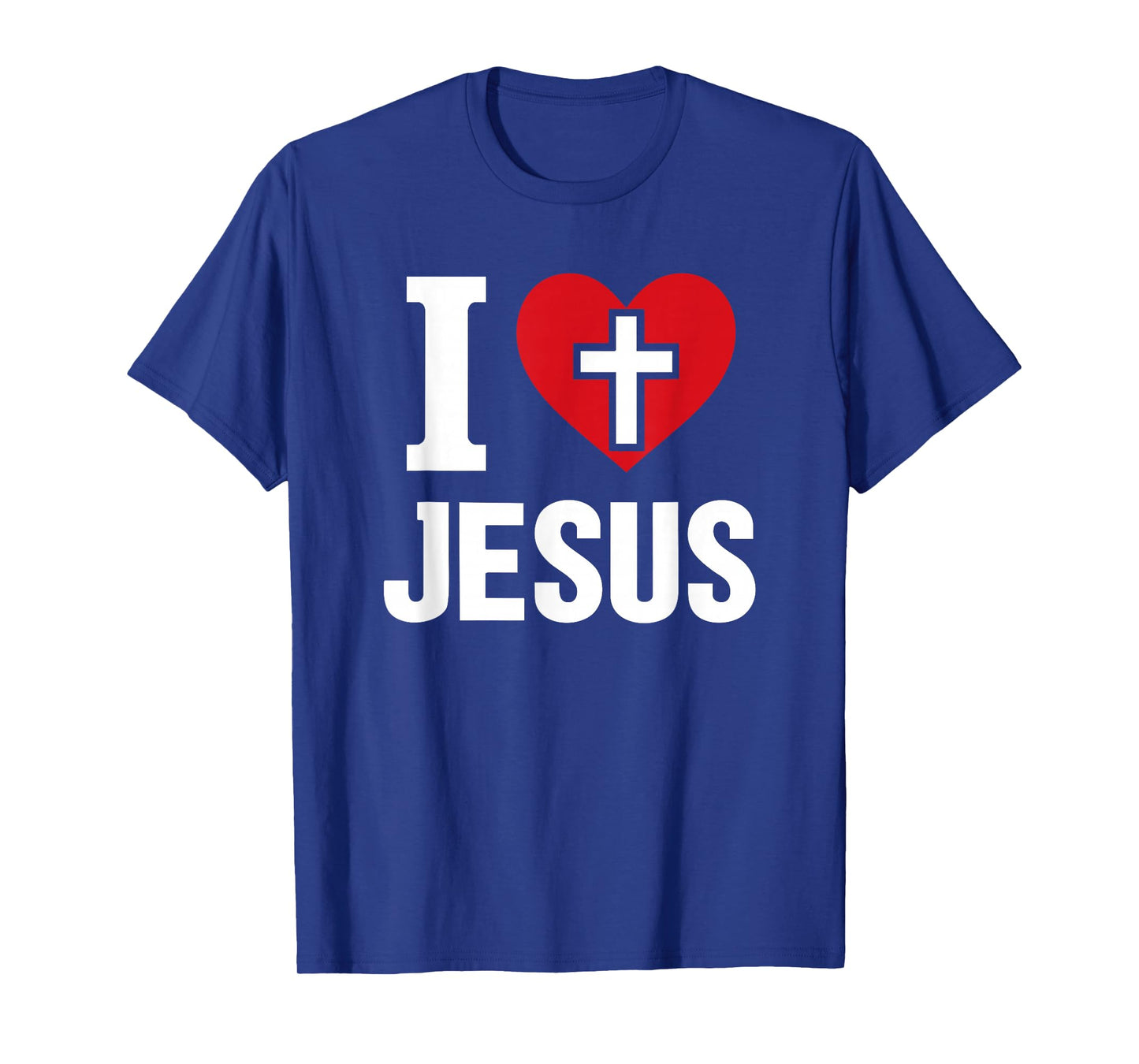 “I Love Jesus” Christian Faith Cross Heart for Men Women T-Shirt