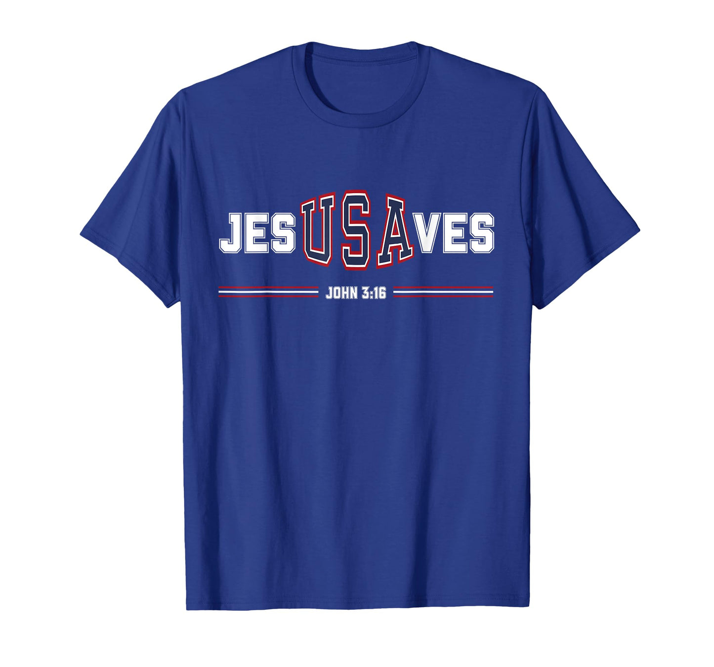 Jesus Saves USA - Christian Patriotic JesUSAves Faith Christ T-Shirt