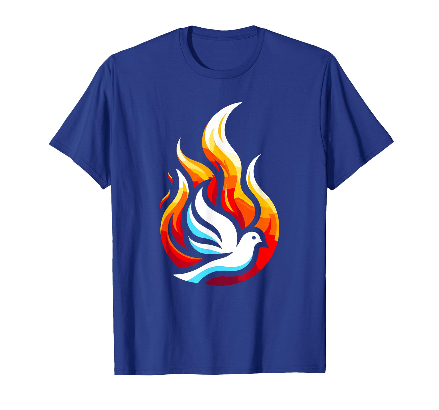 Silhouette Dove Flame Fire Pentecost Orthodox Christmas T-Shirt