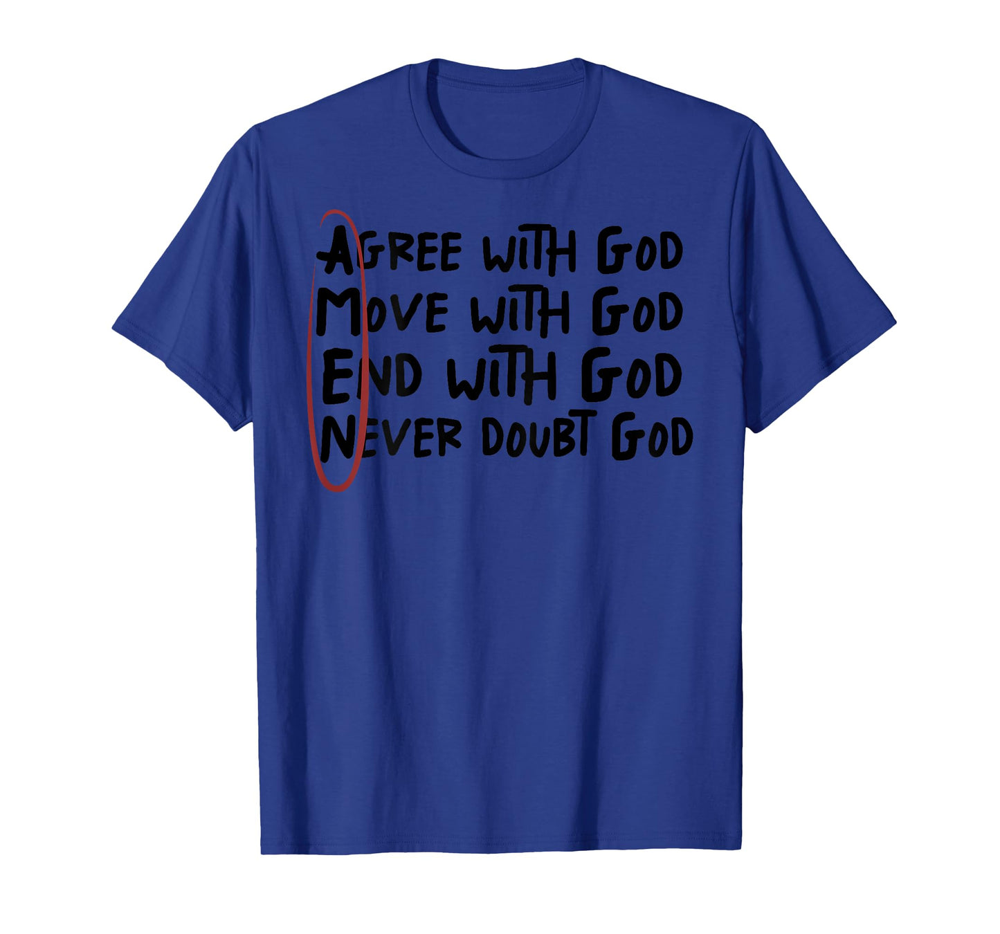 Agree With God Move With God End With God Never Doubt God T-Shirt