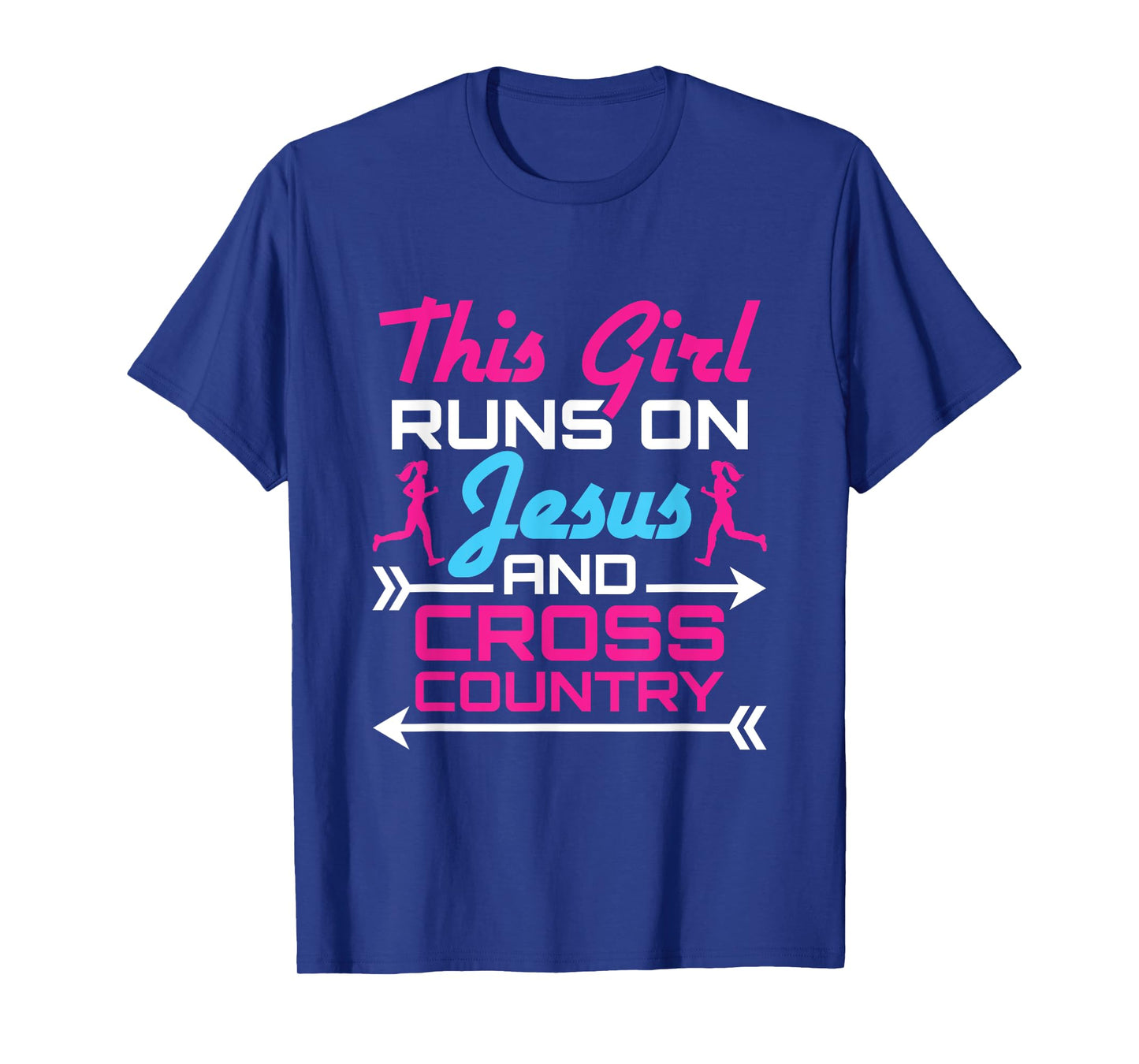 This Girl Runs on Jesus and Cross Country Cute Running XC T-Shirt