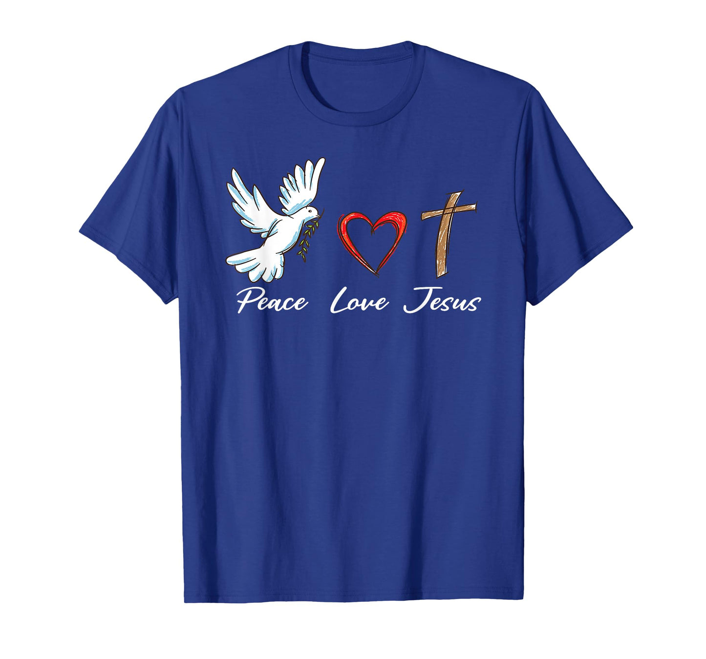 Peace Love Jesus Cute Dove Christian Cross & Faith God T-Shirt