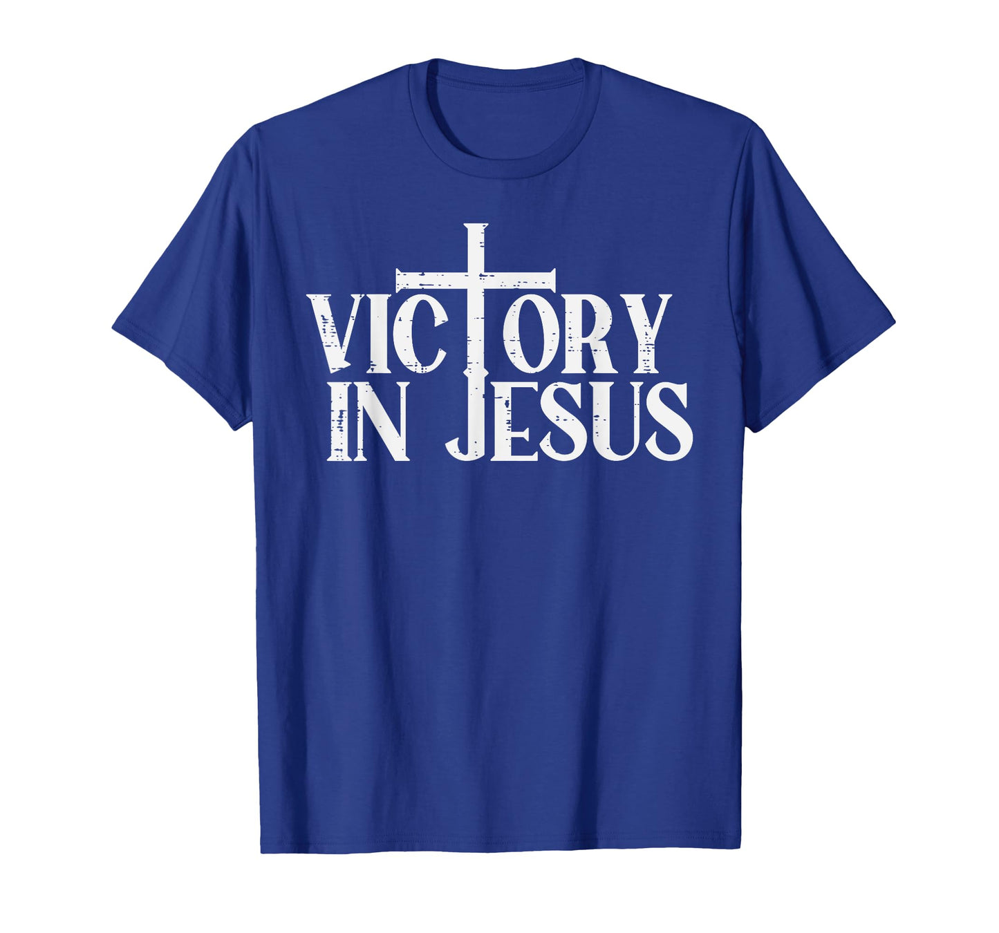 Victory In Jesus Cross God Faith Christian Men Women Kids T-Shirt