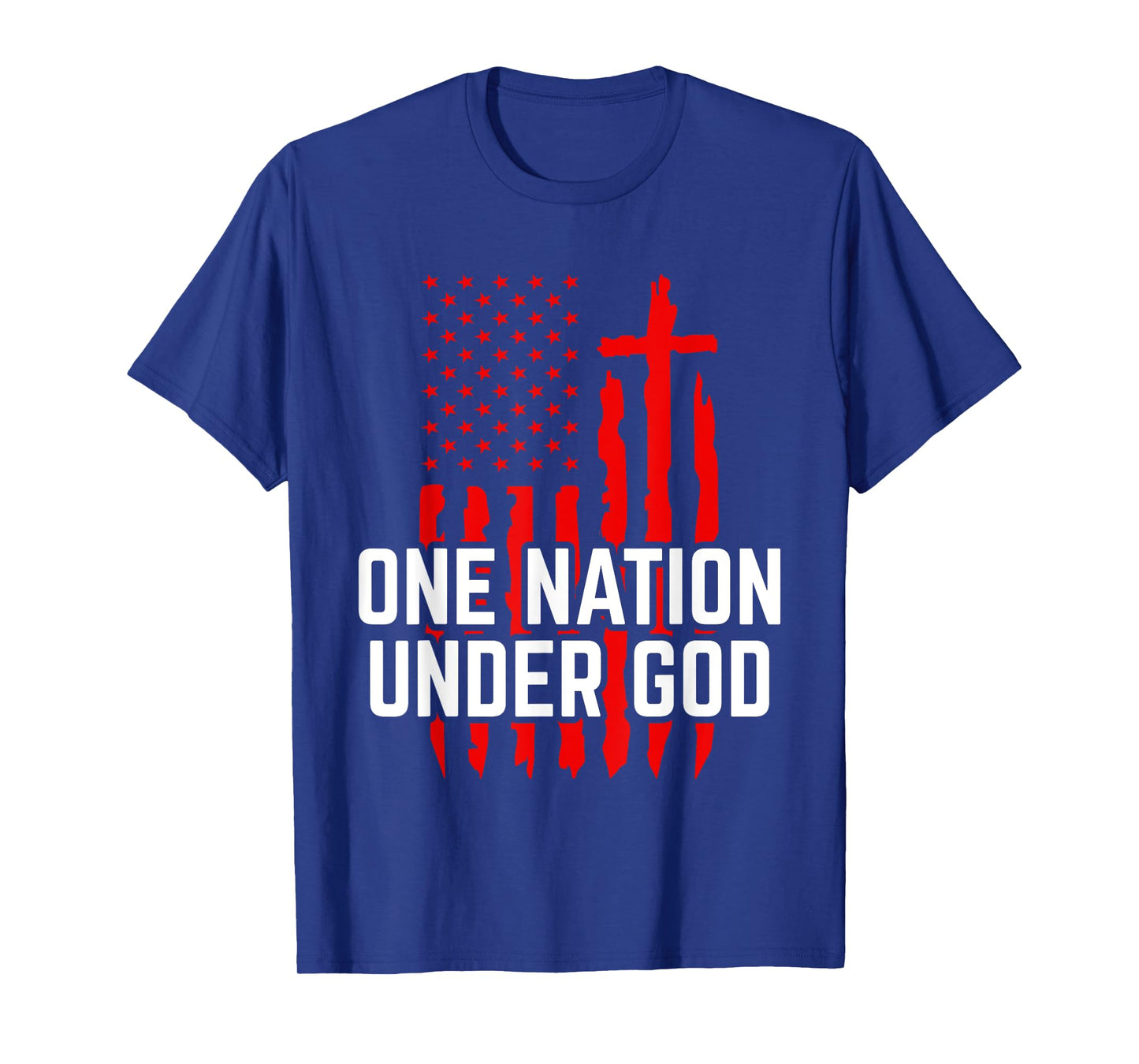 One Nation Under God Jesus Blessed American Flag T-Shirt