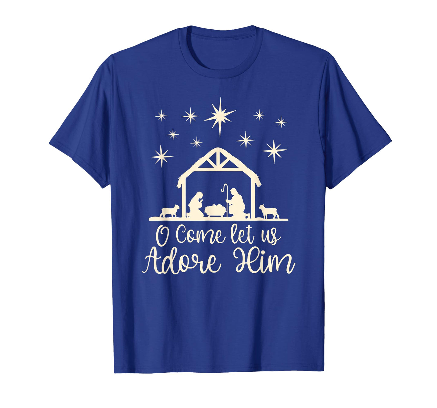 Christmas Jesus Nativity Scene O Come Let Us Adore Him T-Shirt