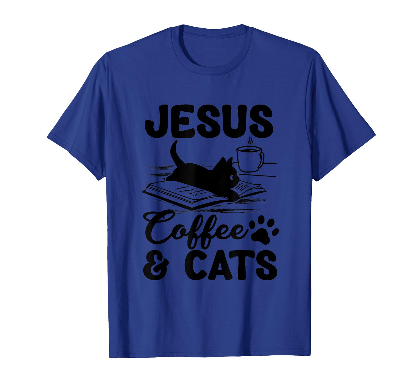 Jesus Coffee and Cats Christian Cat and Coffee Lovers T-Shirt