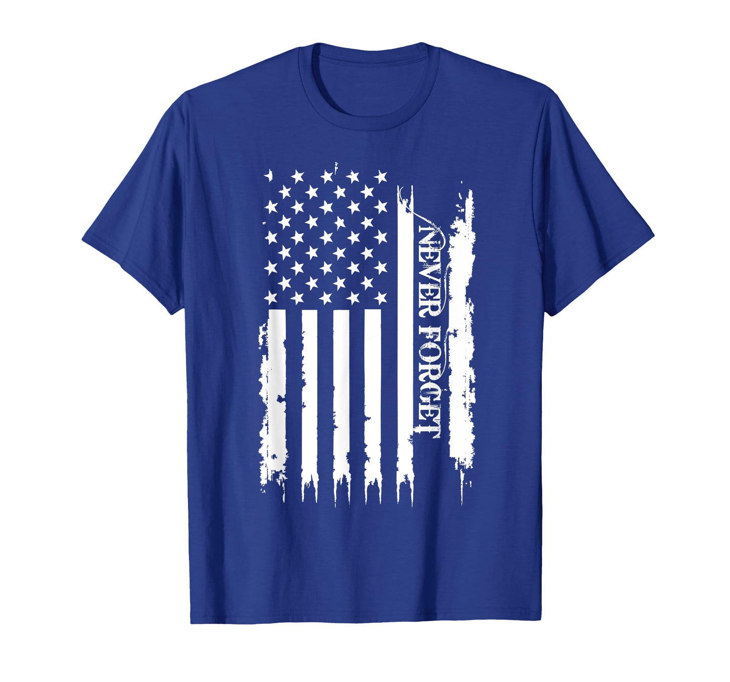 Never Forget United States Distressed w US Flag T-Shirt