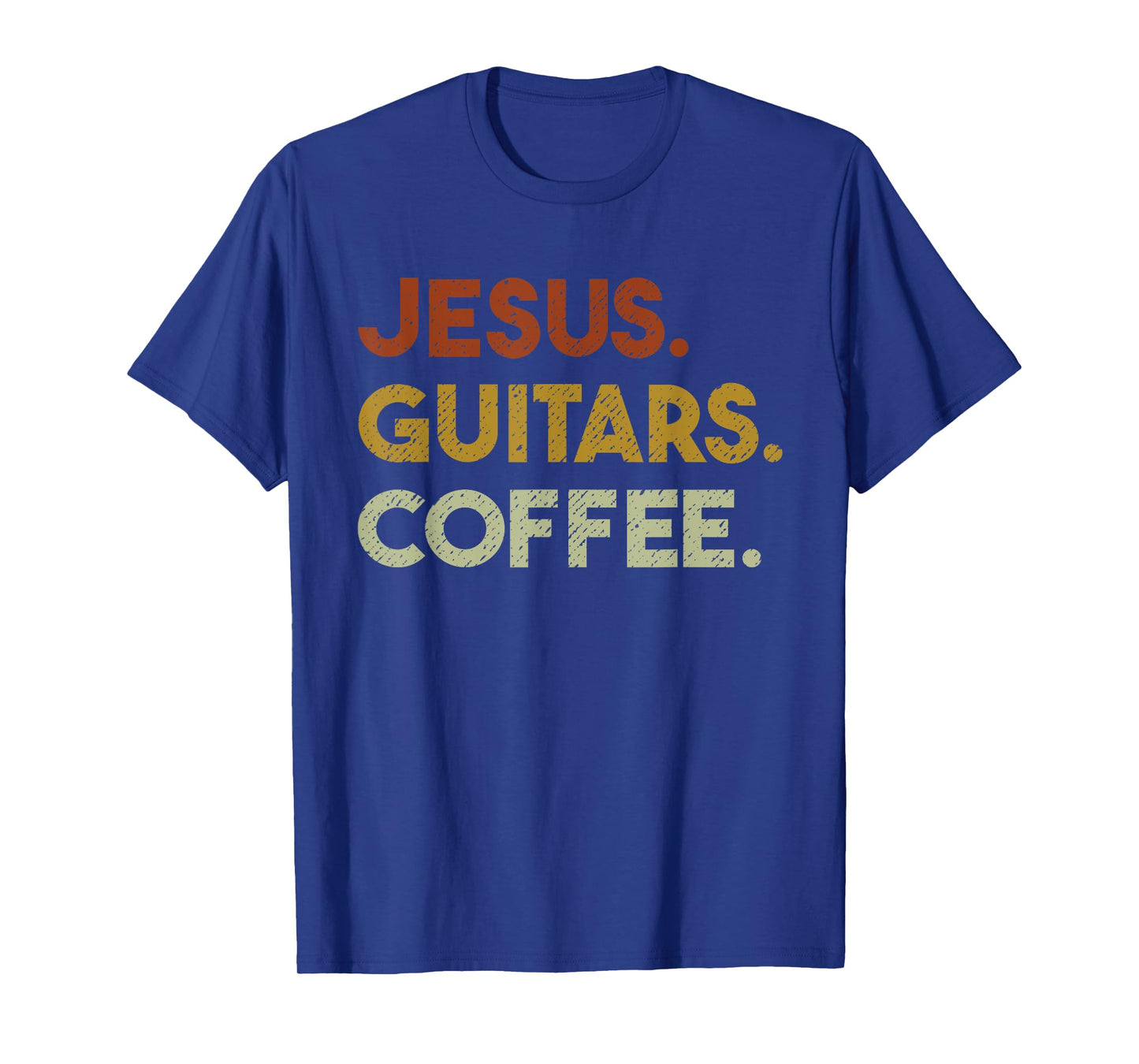 Jesus Guitars Coffee - Christian Men Guitar Worship T-Shirt