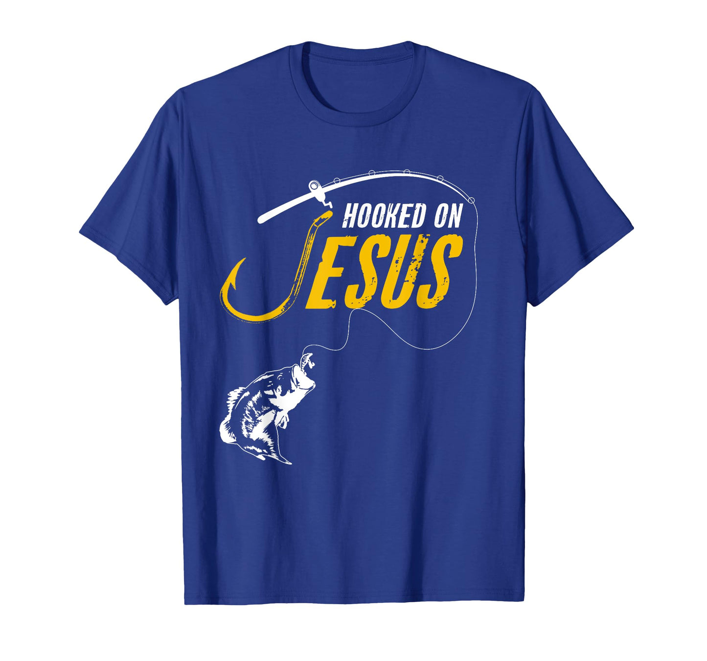 Hooked on Jesus Funny Christian Fishing T-Shirt