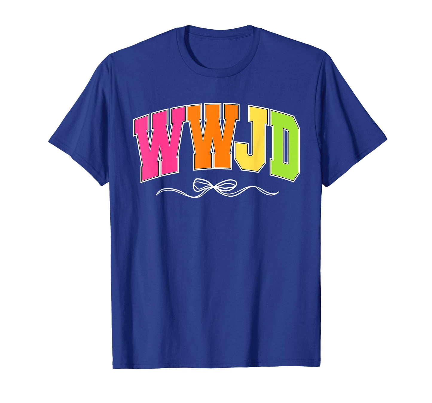 Retro Christian Faith Coquette Bow Colorful Print T-Shirt