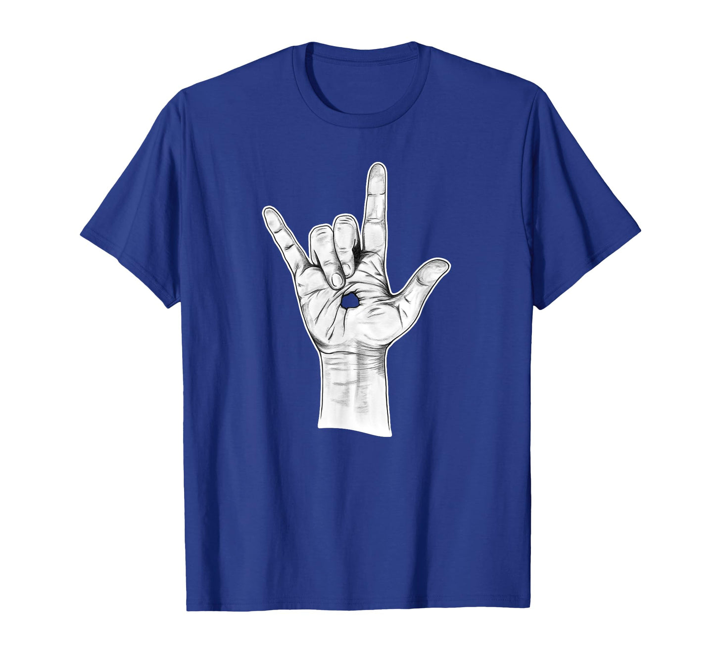 I Love You ASL Hand Sign - Hand Drawn Novelty Jesus T-Shirt