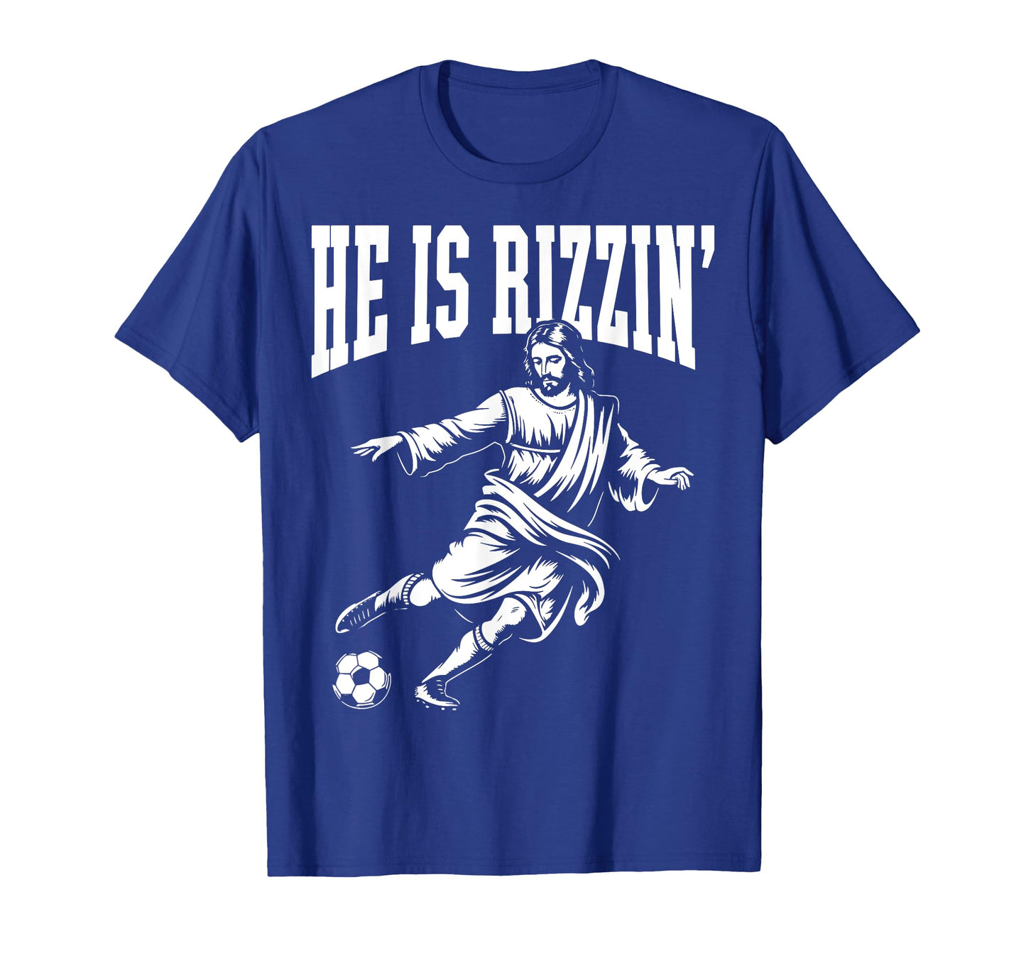 Funny Meme God Christian Christmas He Is Rizzin Jesus Soccer T-Shirt