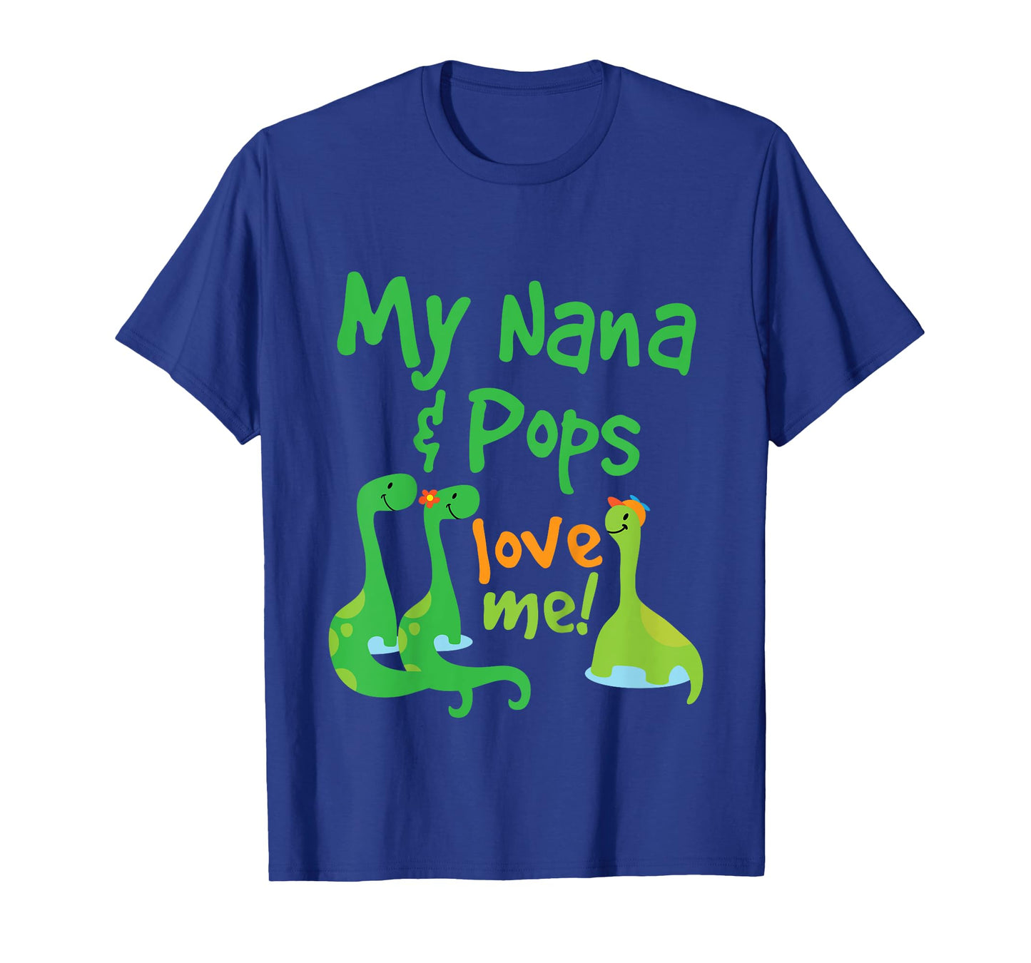 Kids My Nana and Pops Love Me Grandson Dinosaur T-Shirt