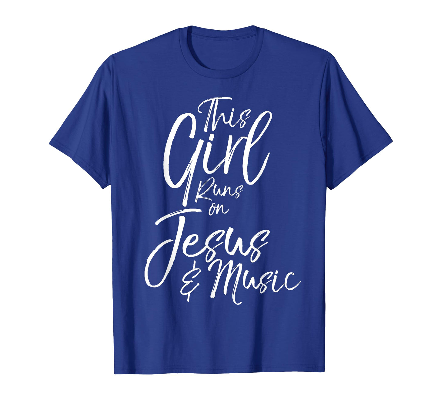 Christian Gift for Women This Girl Runs on Jesus & Music T-Shirt