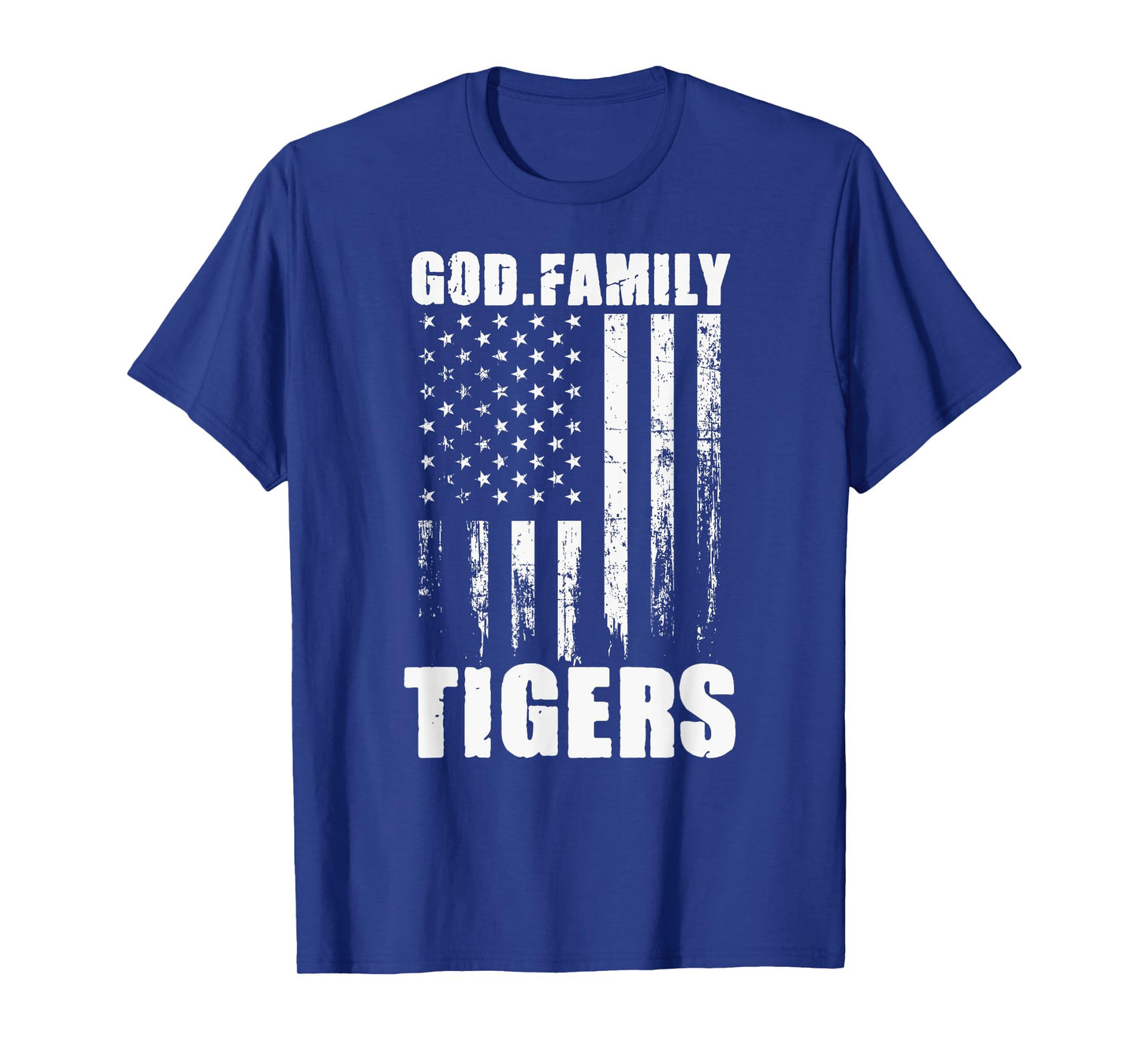 Ozark Tigers God. Family. Vintage USA Flag T-Shirt