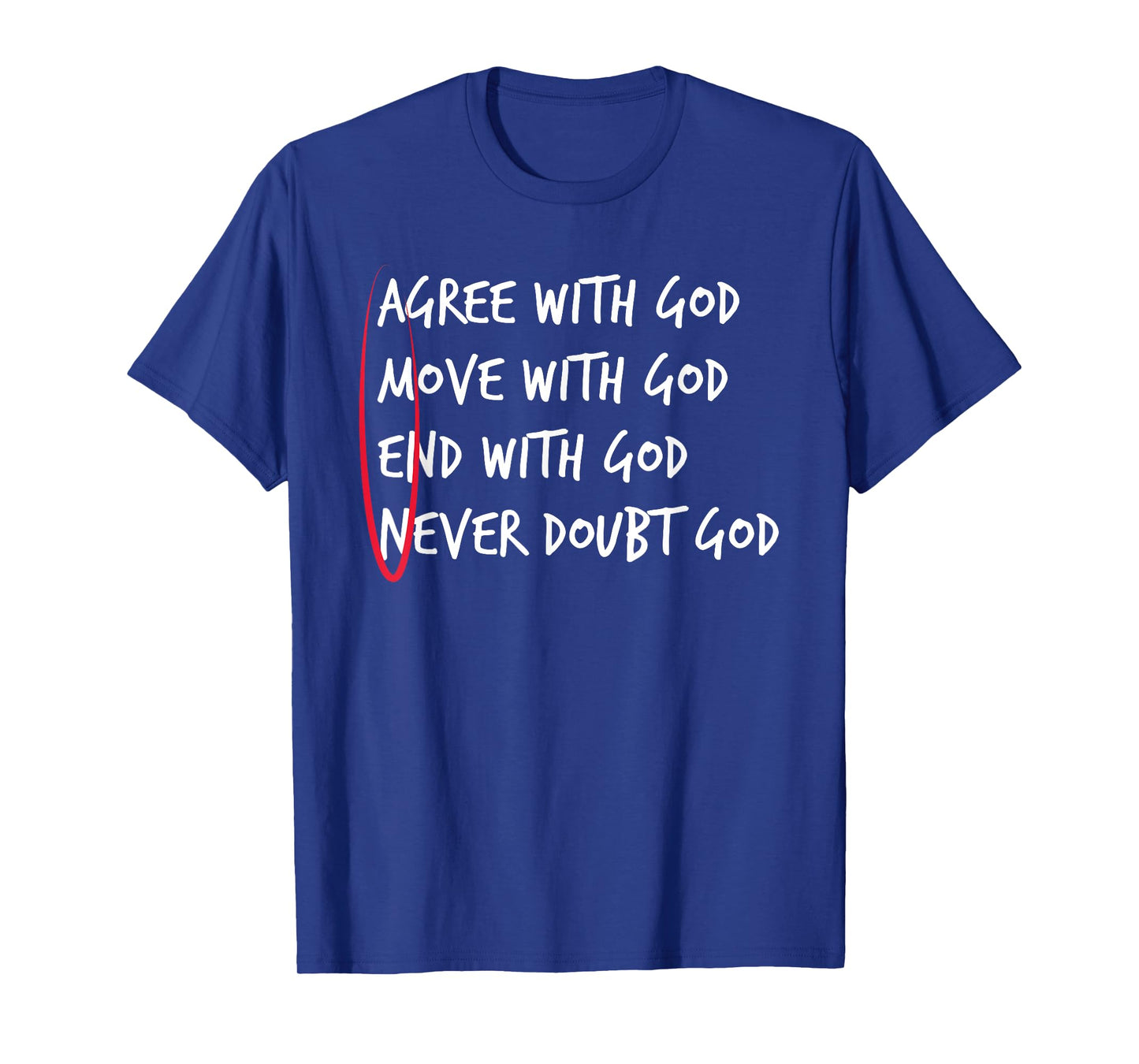 Christian Amen Agree Move End Never Doubt God T-Shirt