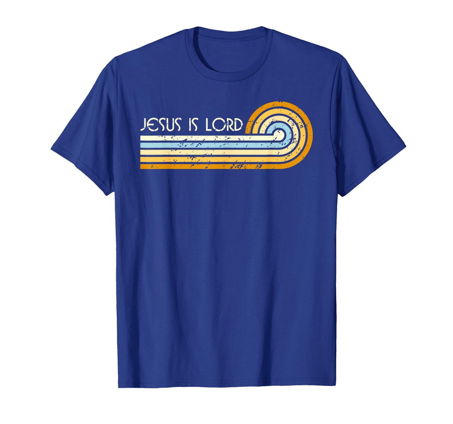 Retro Groovy 1970s 1980s Jesus is Lord Romans 10:9 T-Shirt