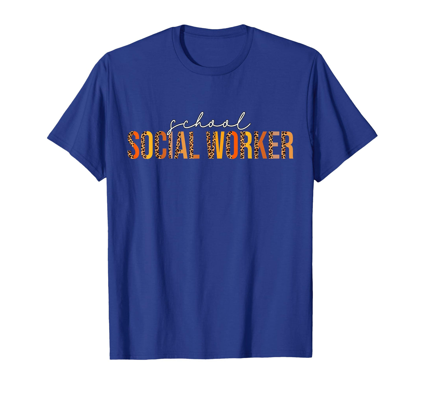 Leopard Fall Autumn Lovers Thanksgiving School Social Worker T-Shirt