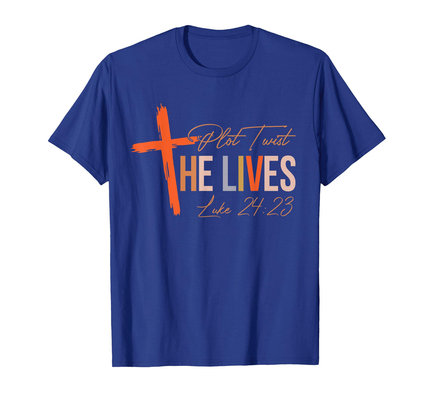 Vintage Plot Twist He Lives Cross Funny Christian Easter Day T-Shirt