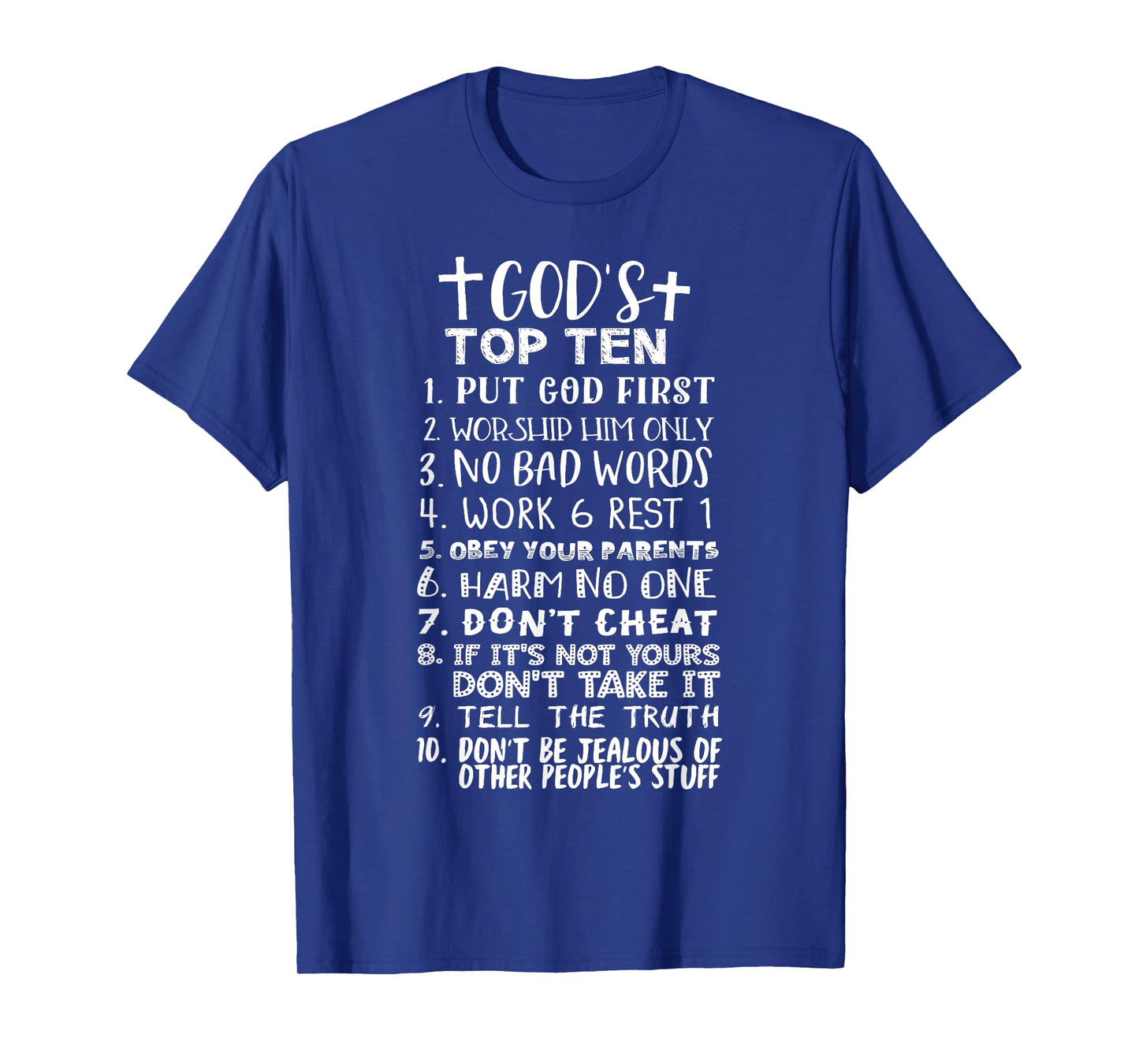 God's Top Ten 10 Commandments Jesus Christian Bible Verse T-Shirt