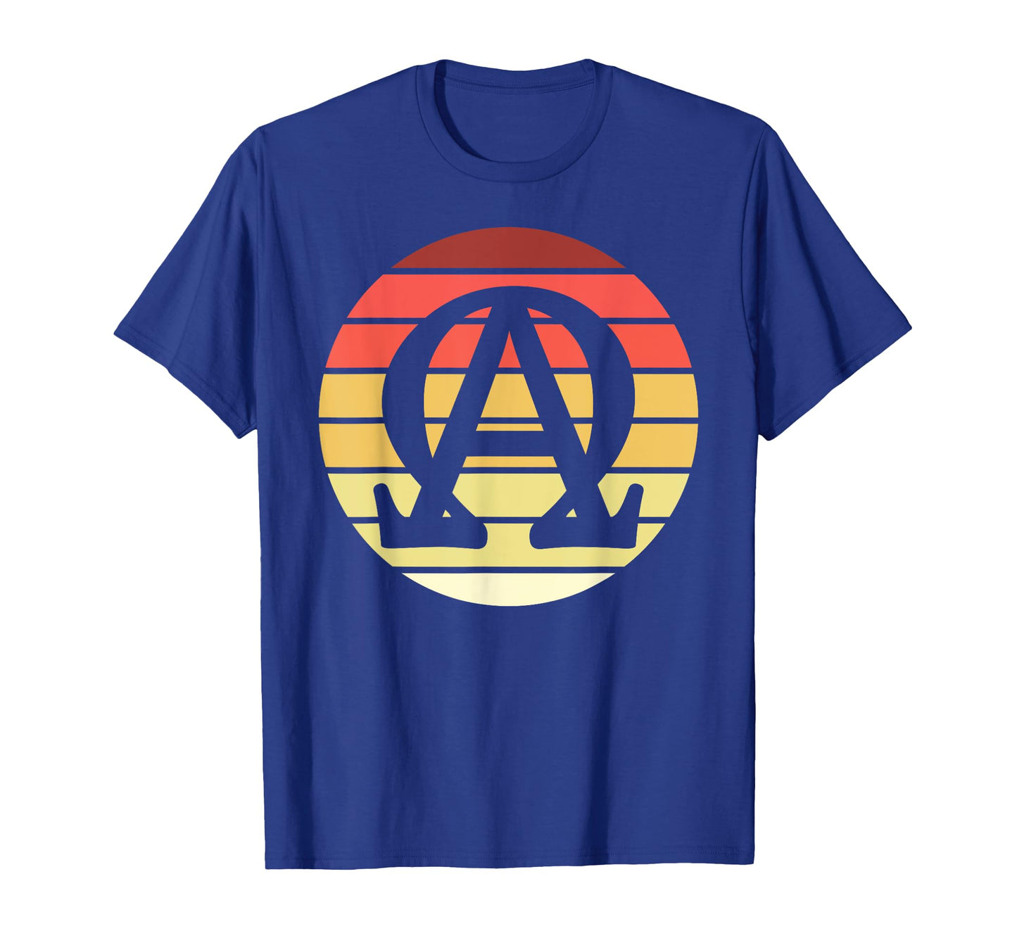 Alpha and Omega Symbol Retro Sunset Art Catholic Men Priests T-Shirt