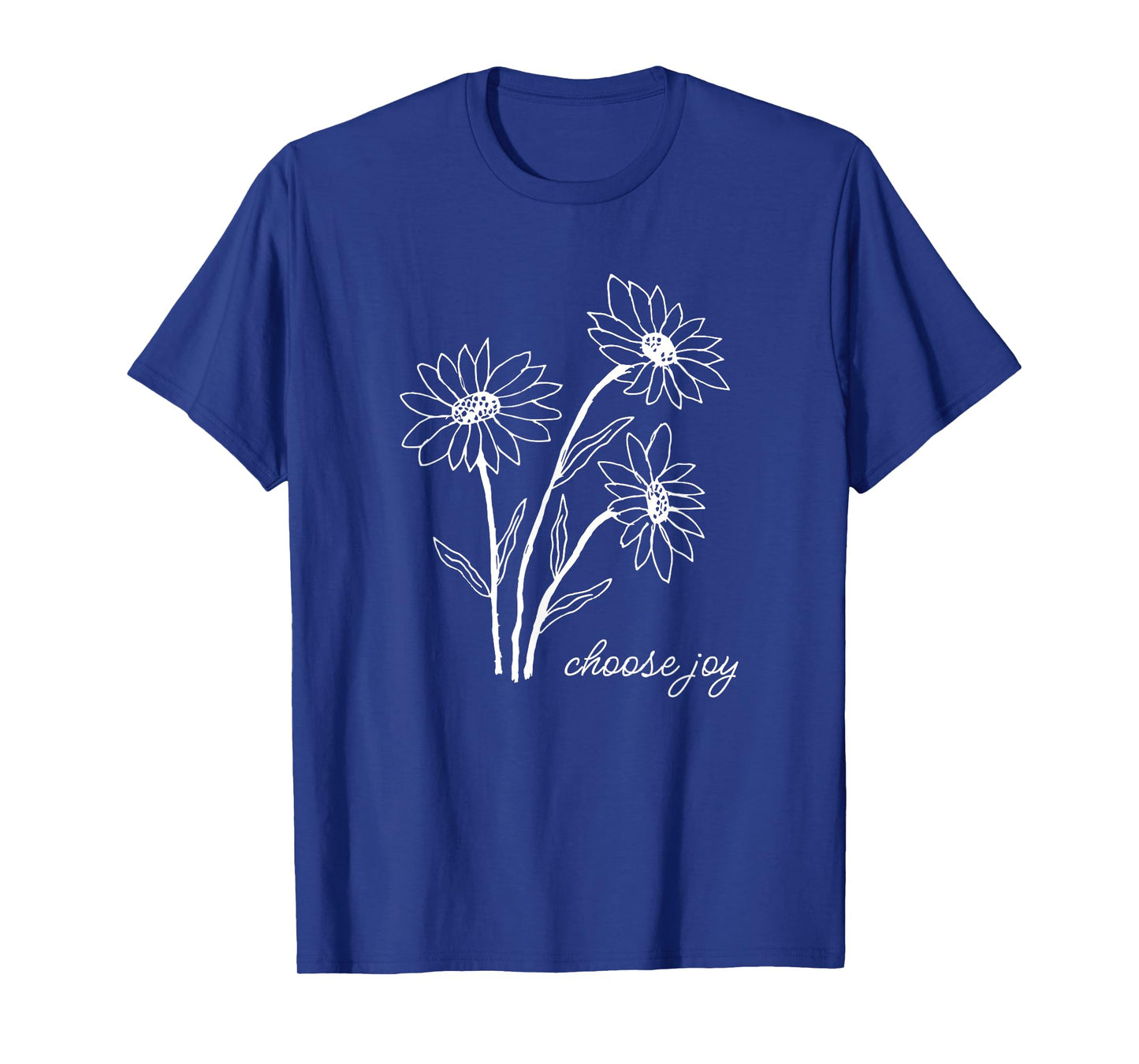 CAMCdesigns Choose Joy Floral Flower Garden Happy Christian Inspiration T-Shirt, Small, Black