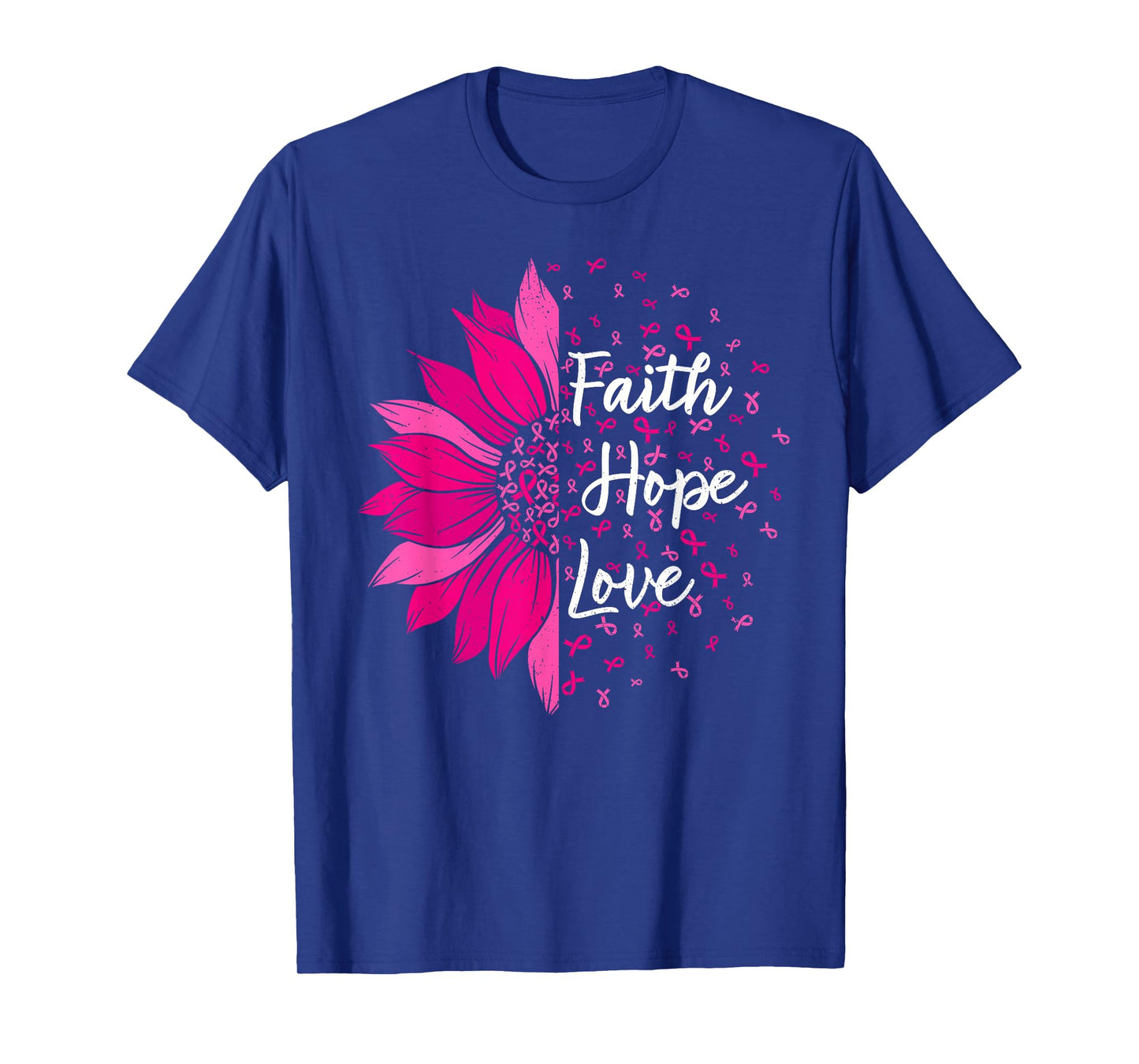 Faith Hope Love Sunflower Breast Cancer Awareness T-Shirt