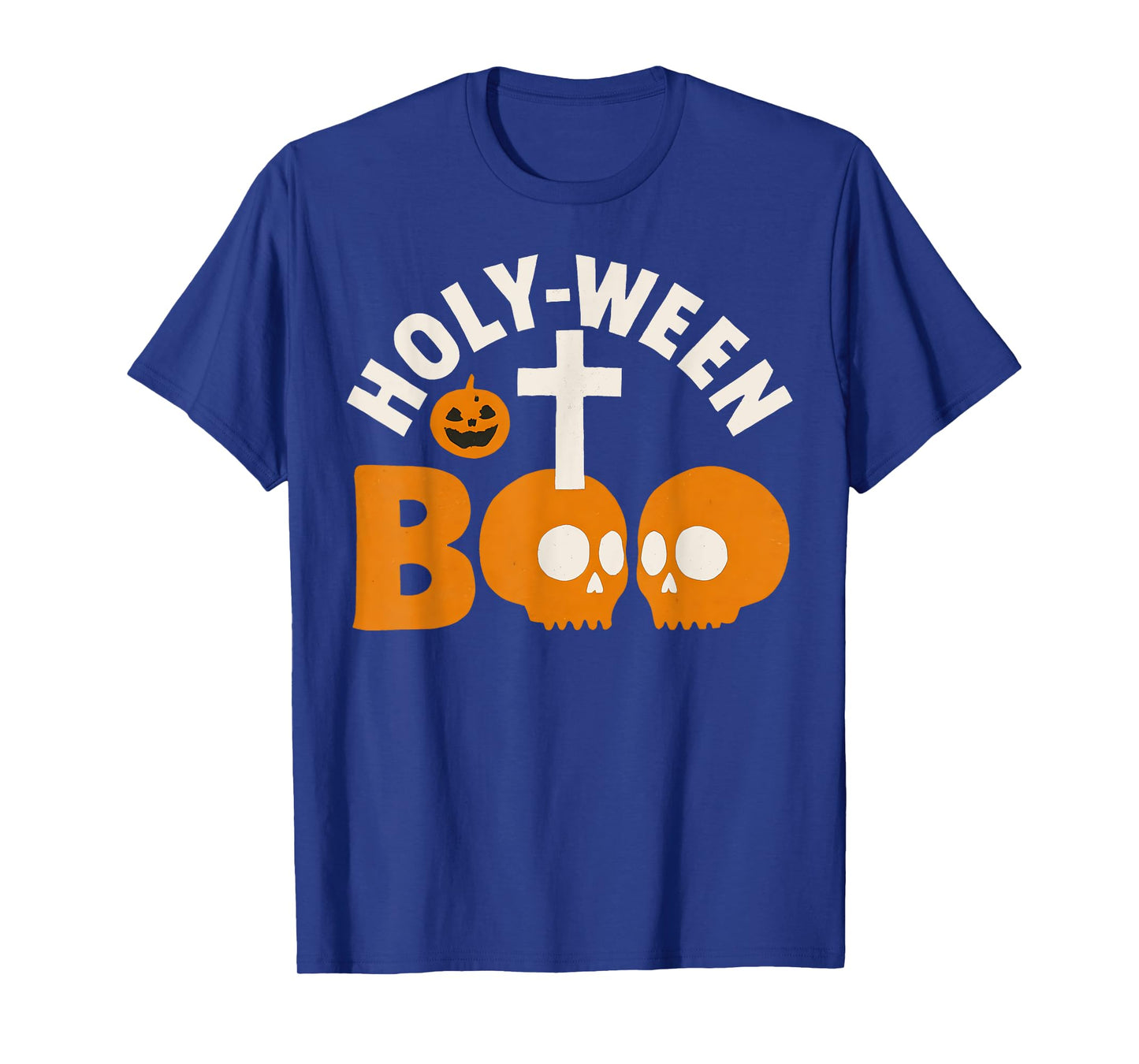 Holy-Ween Boo Christian Halloween Cross and Skull Catholic T-Shirt