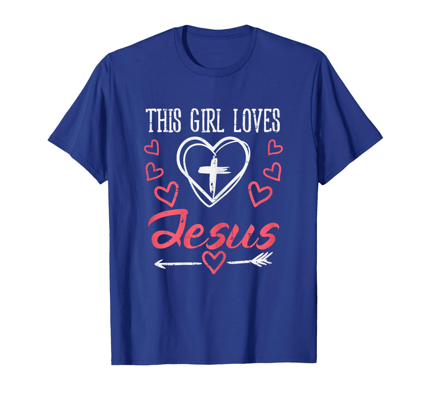 Heart Cross This Girl Loves Jesus God Christian Girls Women T-Shirt
