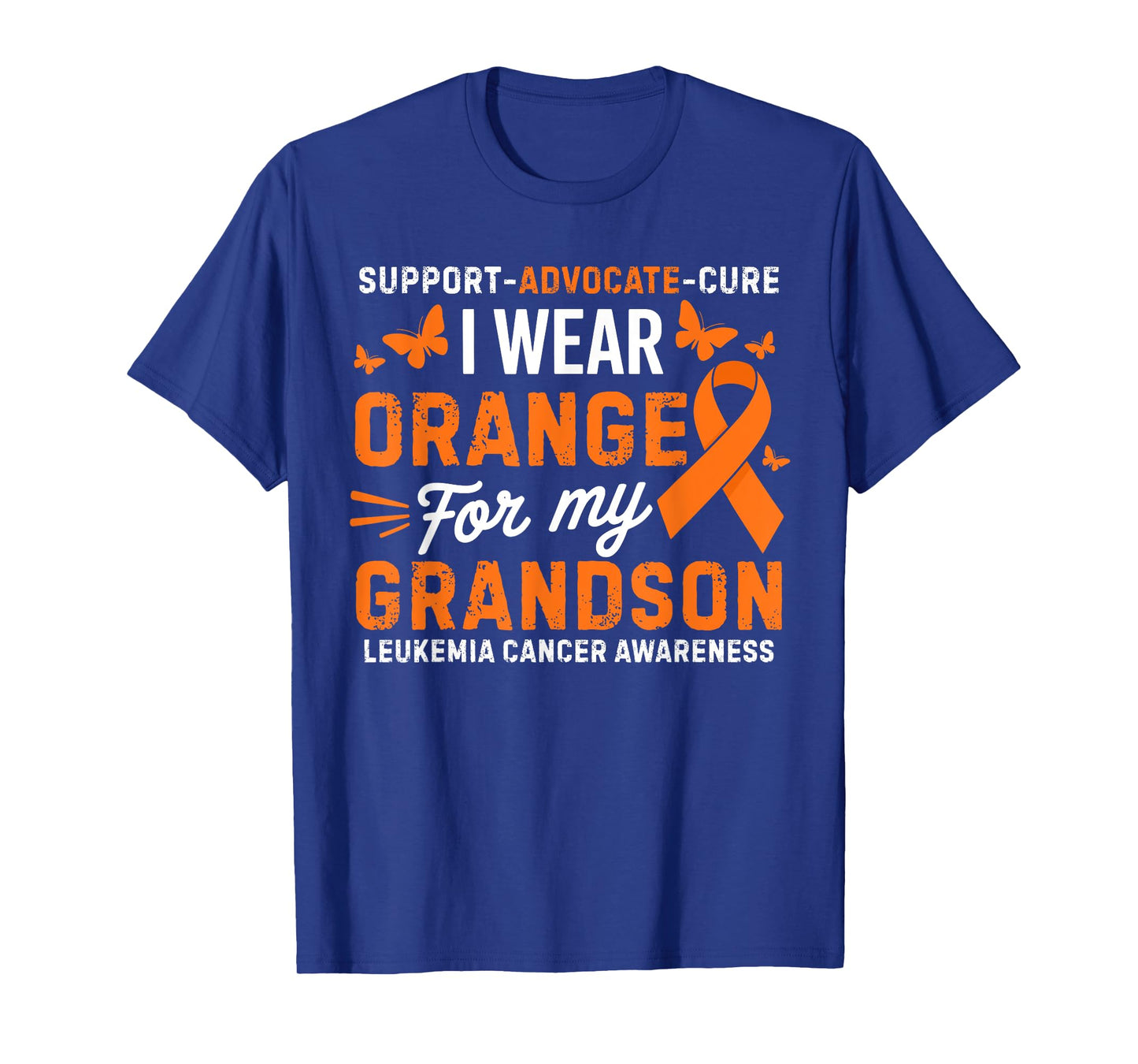 I Wear Orange for Grandson Leukemia Cancer Awareness T-Shirt