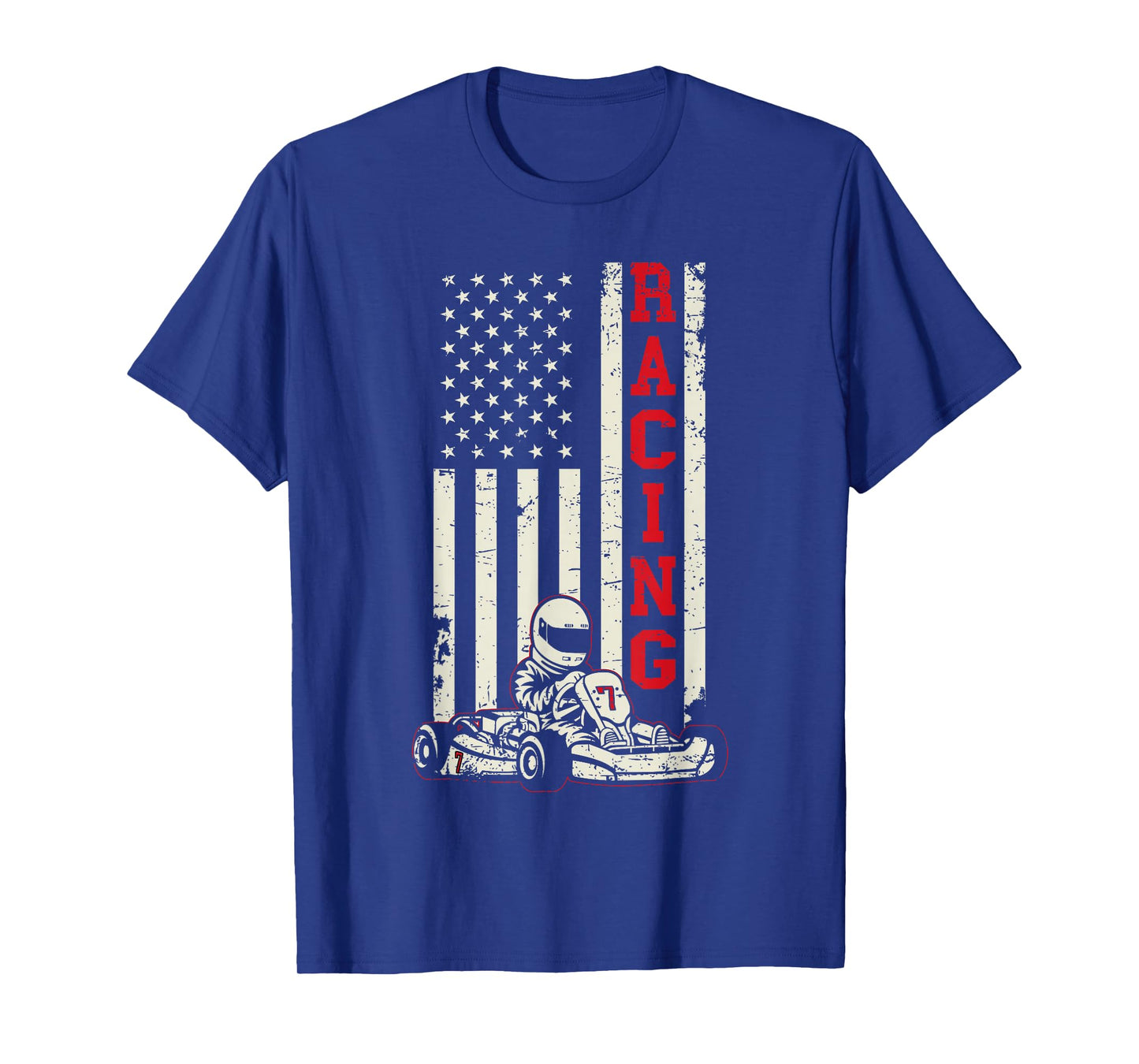 Go Kart Racer US Flag Karting American Racer Go Kart T-Shirt