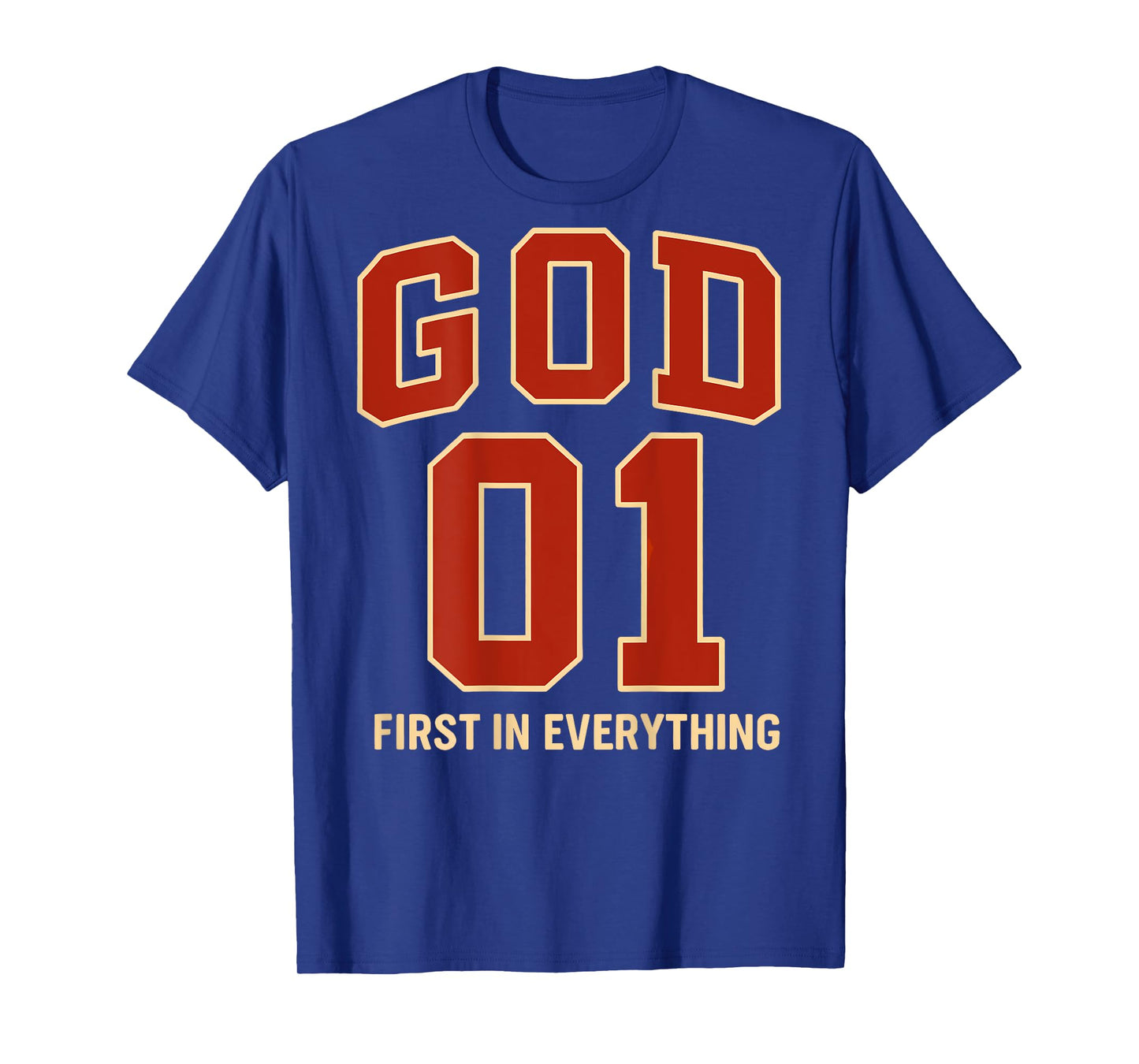 (ON Back) God is #1 First Sports Jersey Style Christian Men T-Shirt