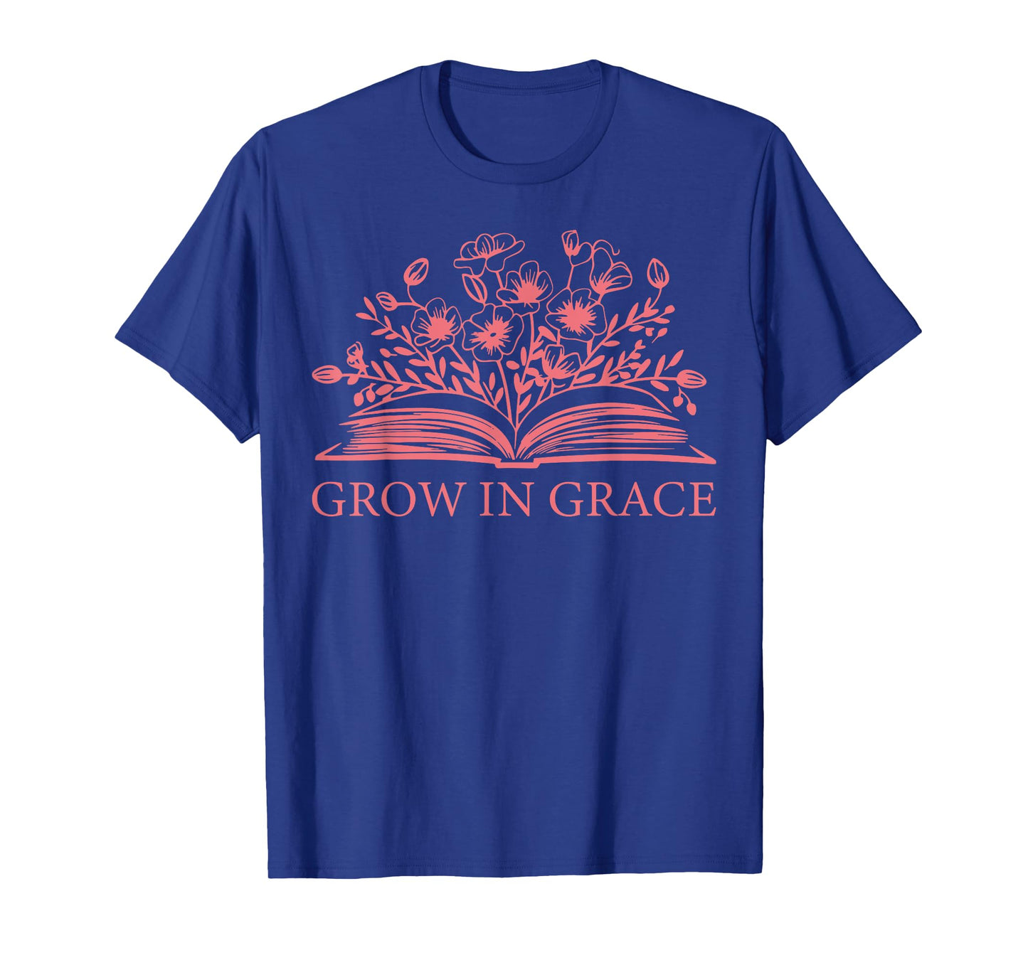 Retro Grow In Grace Wildflower Book Christian Bible Verse T-Shirt