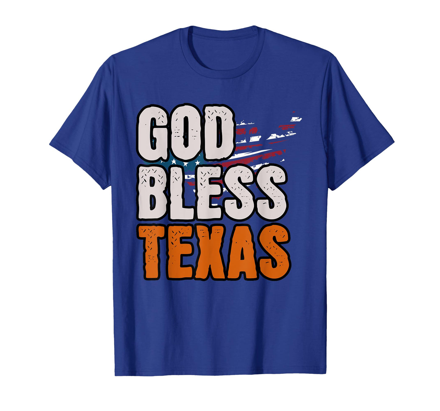 Patriotic God Bless Texas, Distressed American Flag T-Shirt