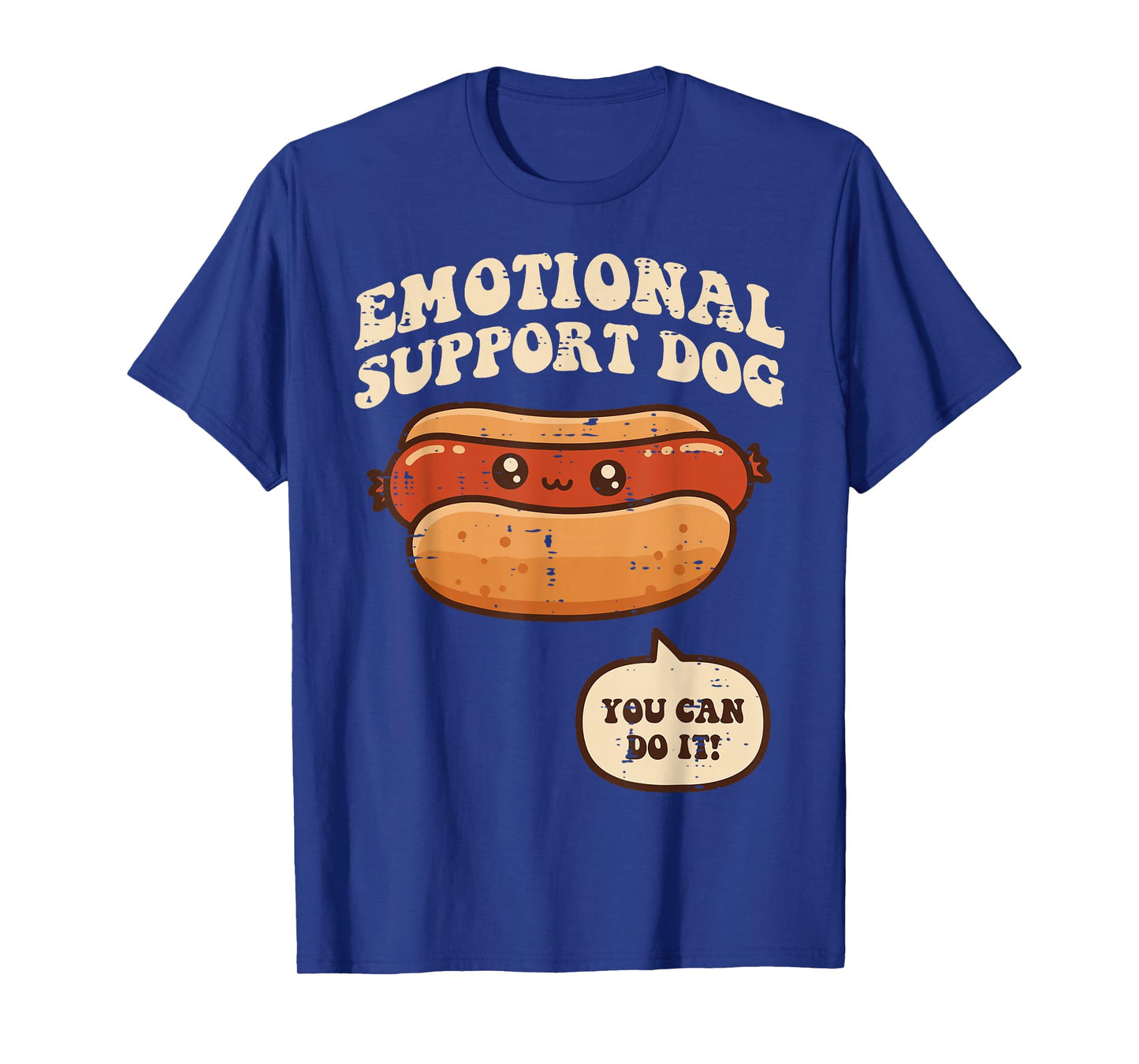 Hotdog Emotional Support Dog Funny Saying Men Women Kids T-Shirt