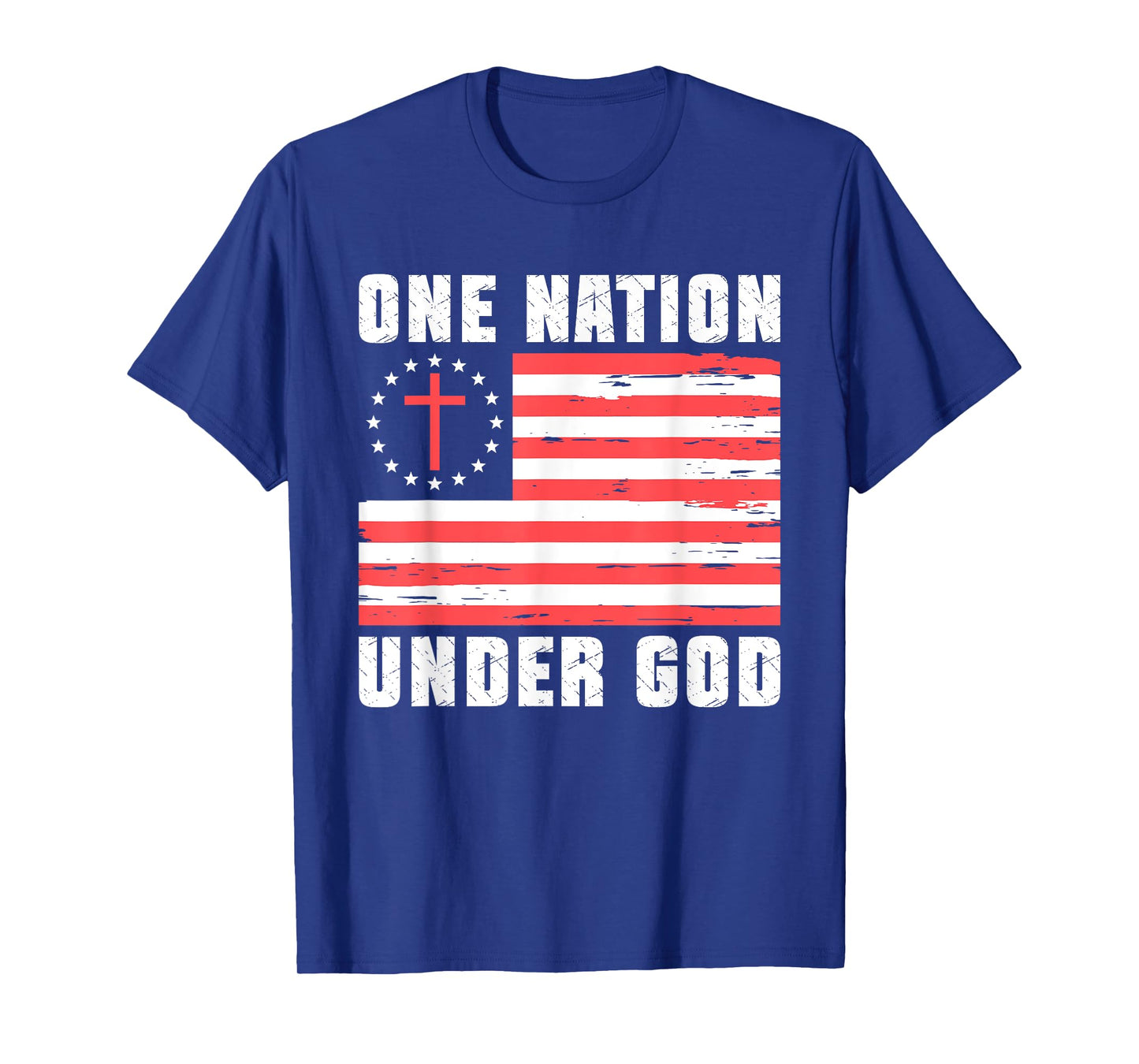 One Nation Under God Jesus Blessed American Flag T-Shirt