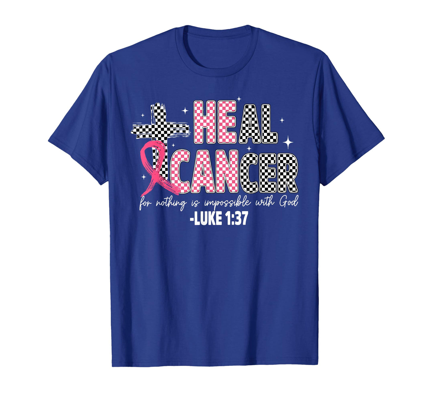 Heal Breast Cancer Coquette Christian God Faith Pink Ribbon T-Shirt
