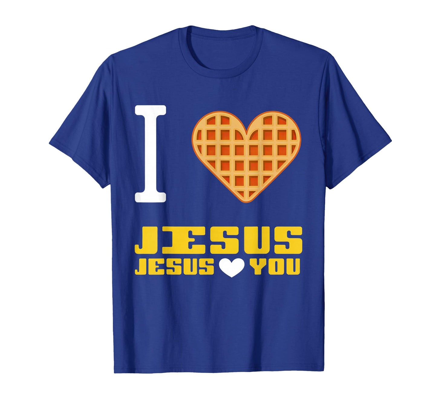 I Love Jesus Waffle Heart Funny Christian Breakfast T-Shirt