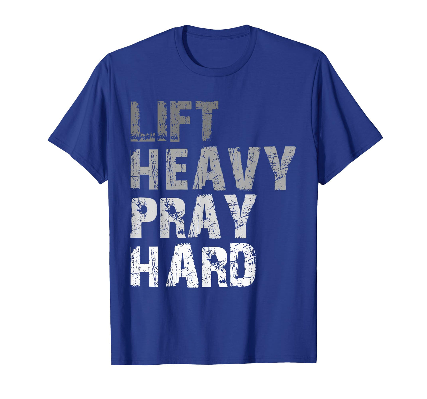 Lift Heavy Pray Hard Motivational Workout Faith Men's Black Gym Christian T-Shirt