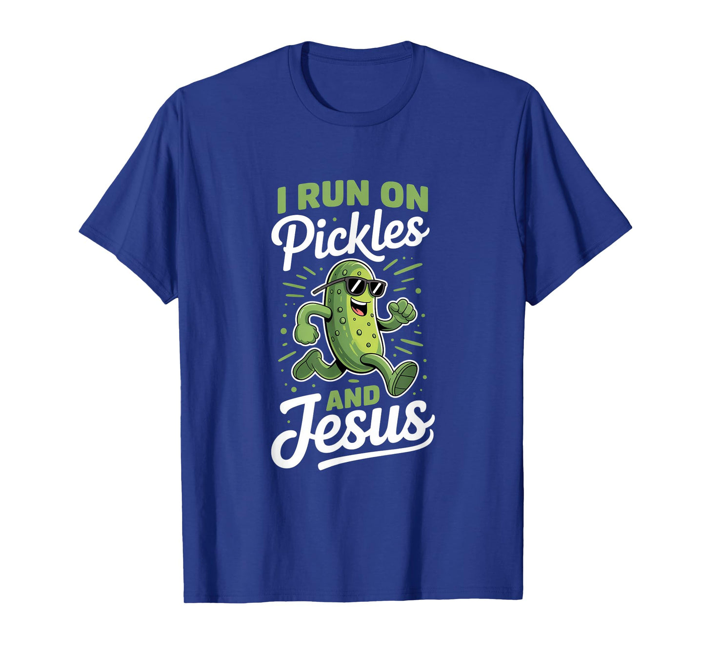Funny Pickle Cucumber I Run on Pickles and Jesus T-Shirt