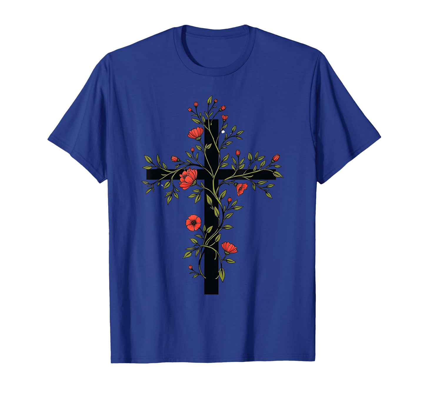 Minimalist Floral Cross Jesus Follower Women Christian T-Shirt