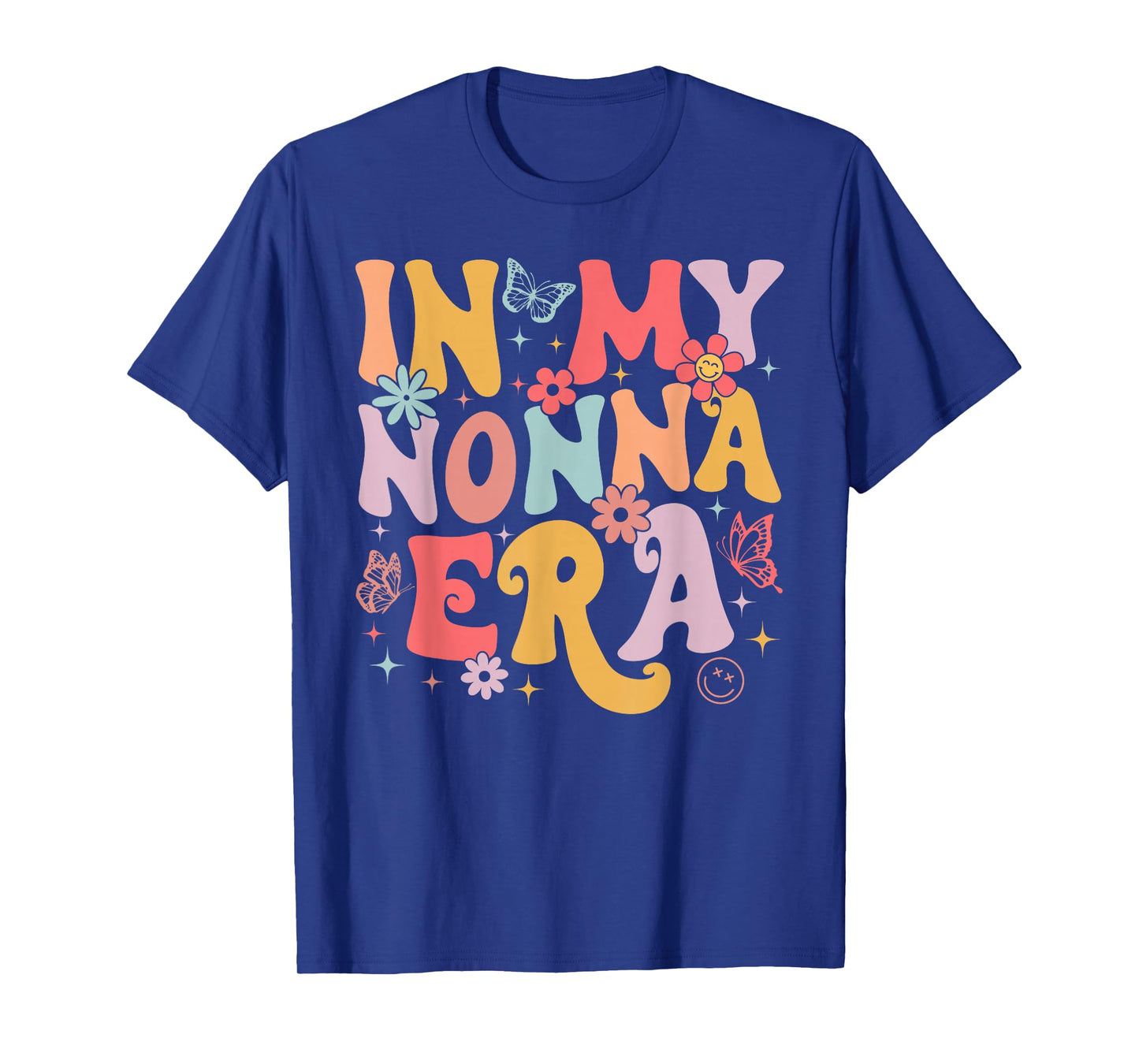 In My Nonna Era Groovy Retro Mothers Day Butterfly Women T-Shirt