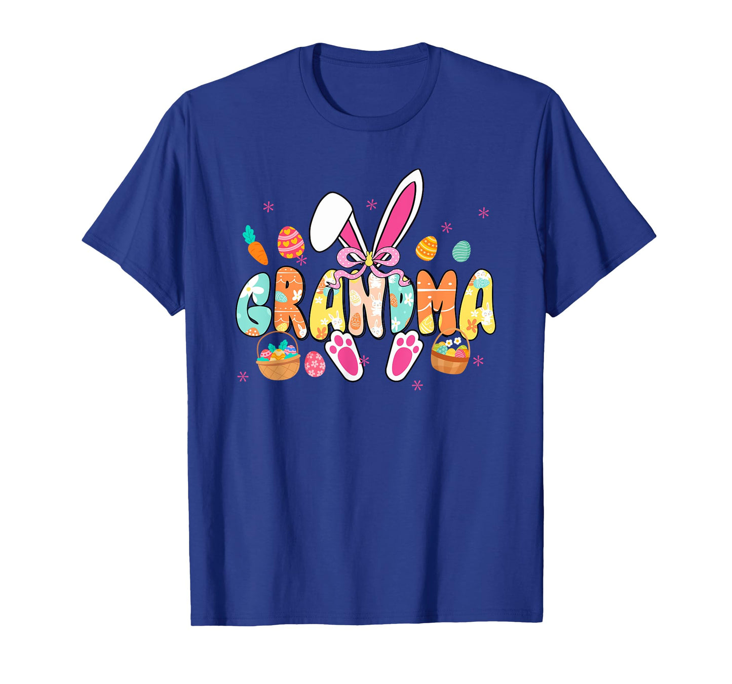 Grandma Easter Grandma Coquette Bunny Ears Eggs Basket Bow T-Shirt