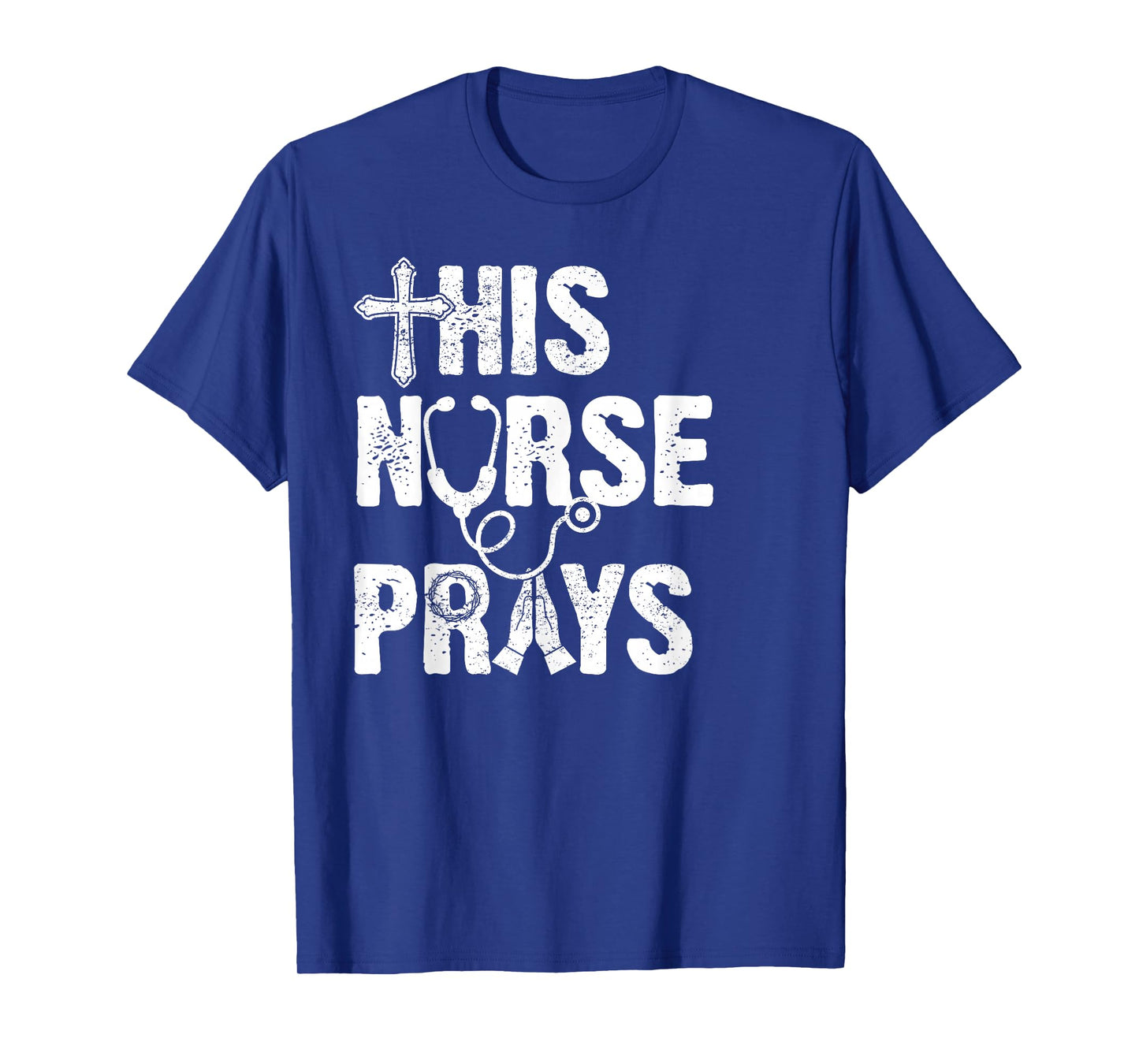 This Nurse Prays Christian Nurse Faith Stethoscope Cross T-Shirt