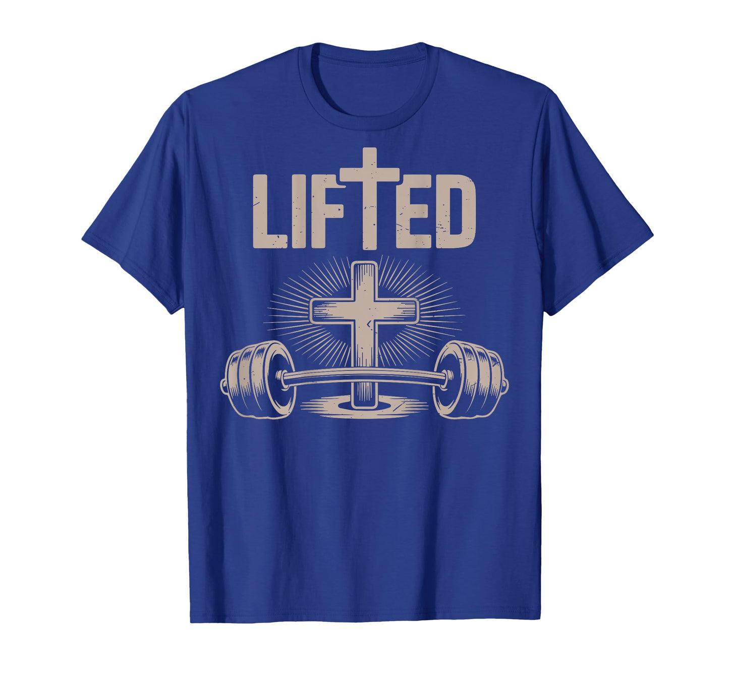 Lifted Funny Christian Workout Gym Jesus Weightlifting Cross T-Shirt