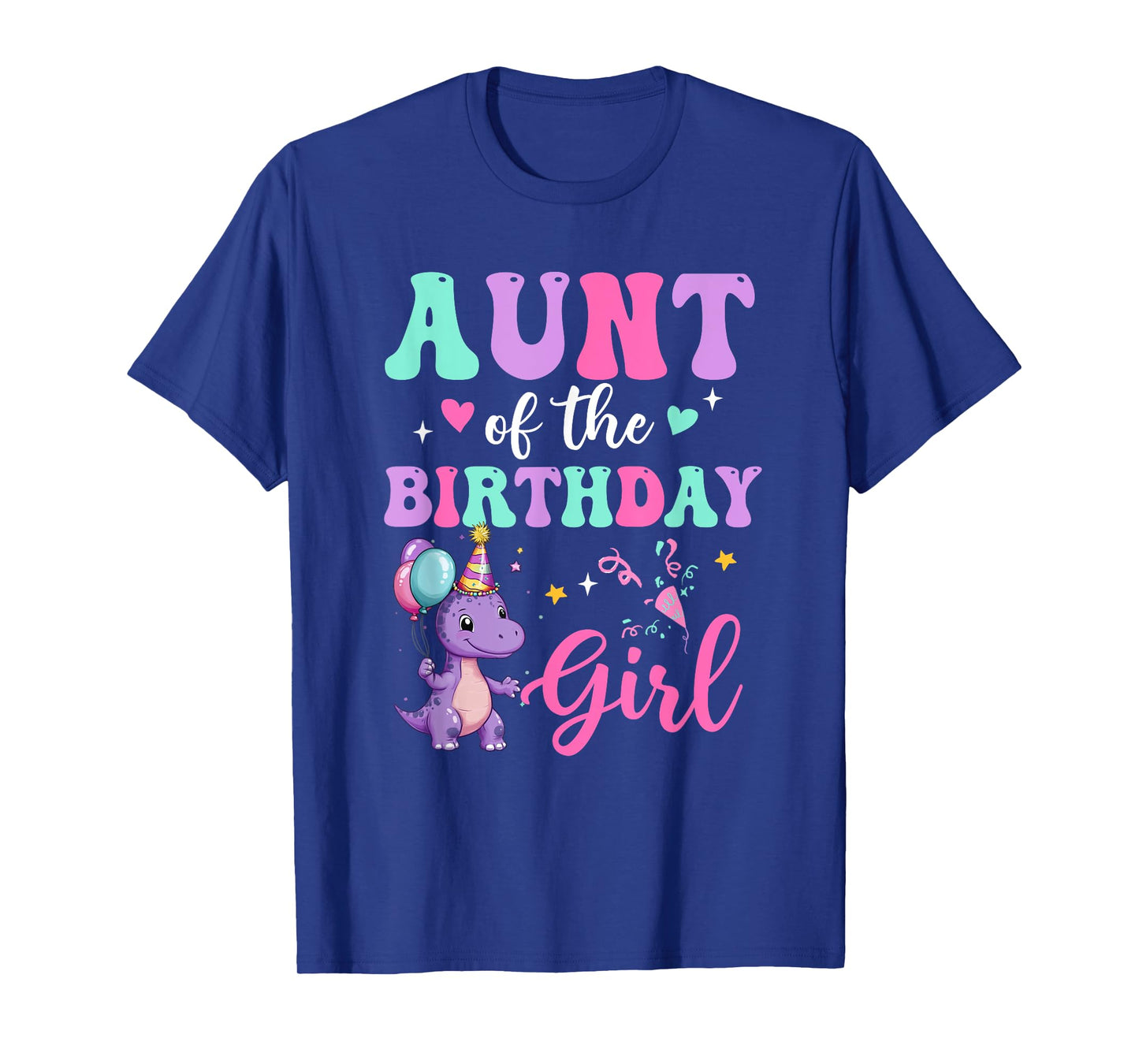 Aunt Of The Birthday For Girl Dinosaur T-Rex Party Family T-Shirt