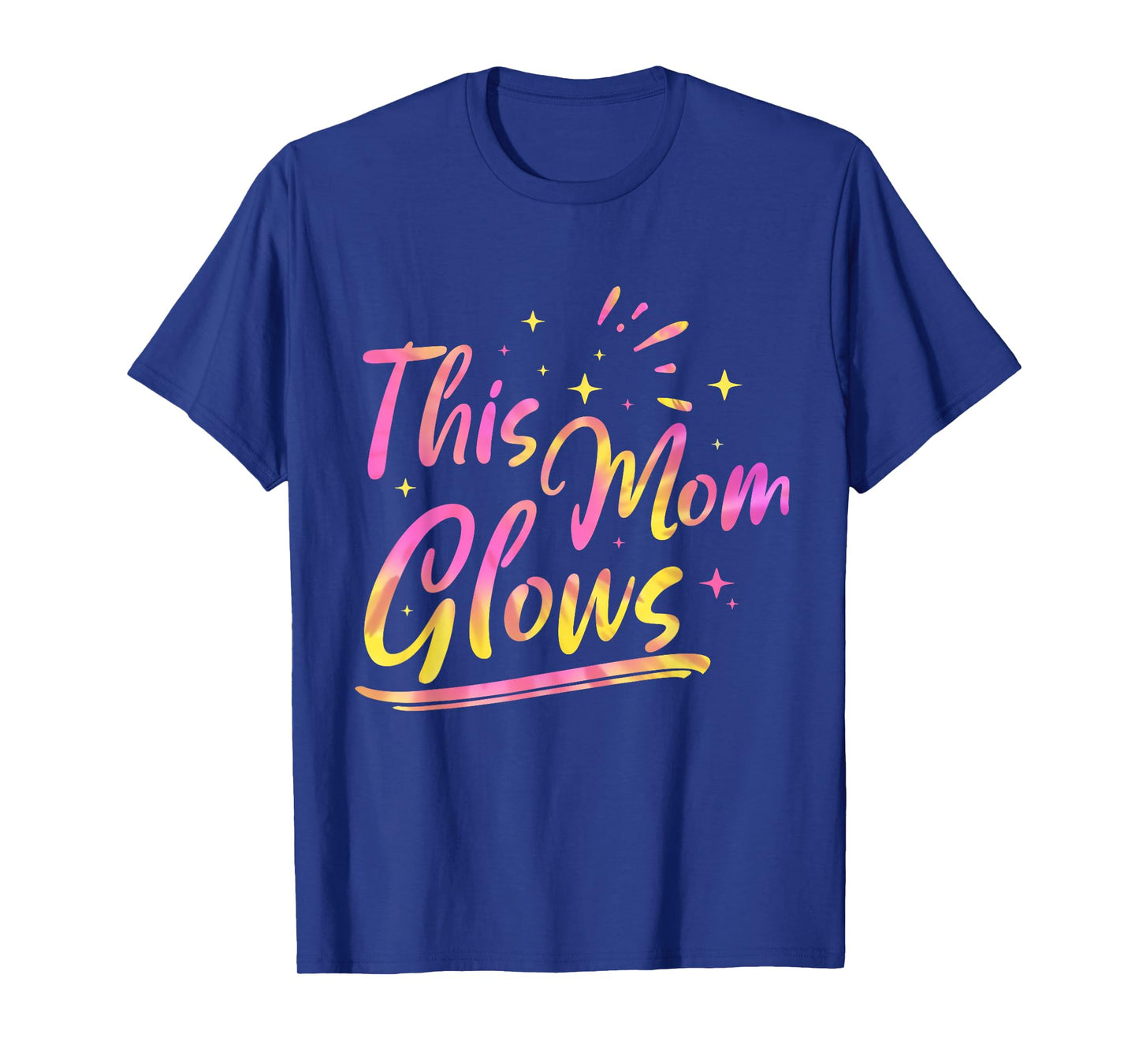 This Mom Glows For 80s And 90s Kids Women Colorful Quote T-Shirt