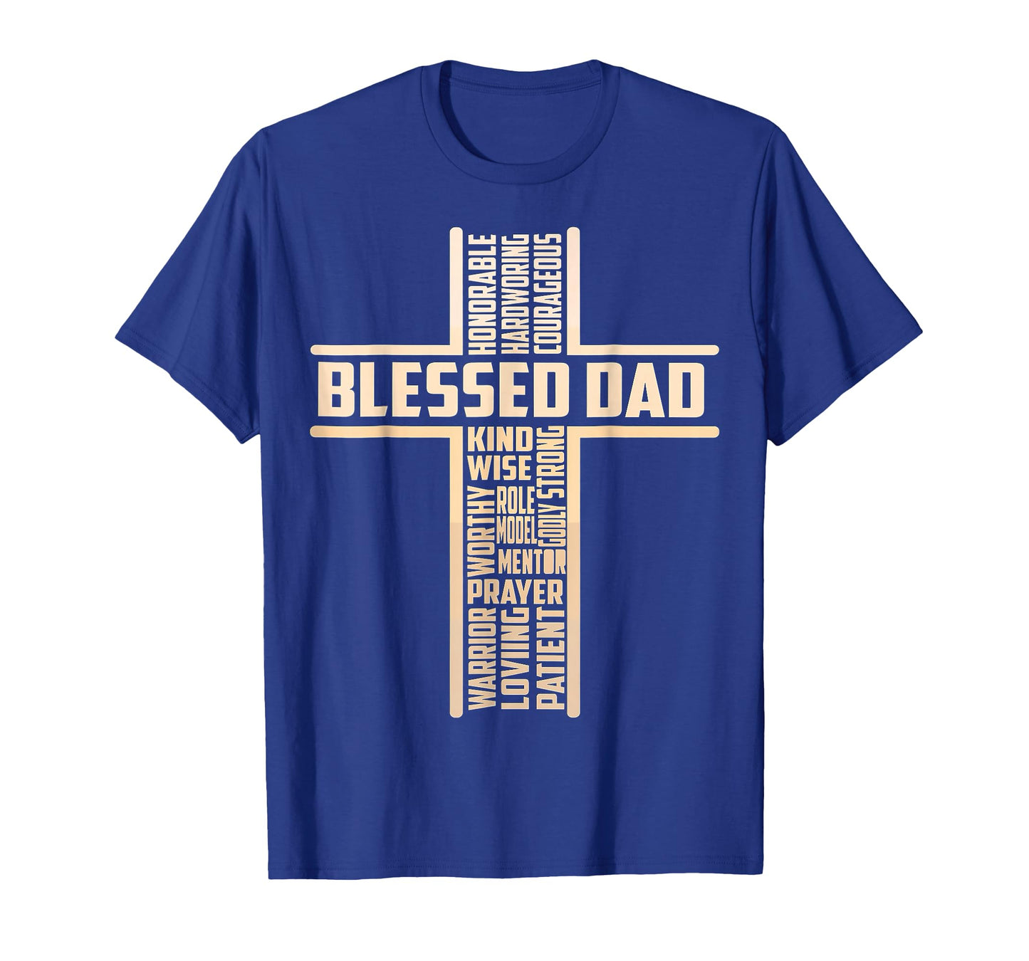 Blessed Dad Fathers Day Cross Christian Papa Pop Husband T-Shirt