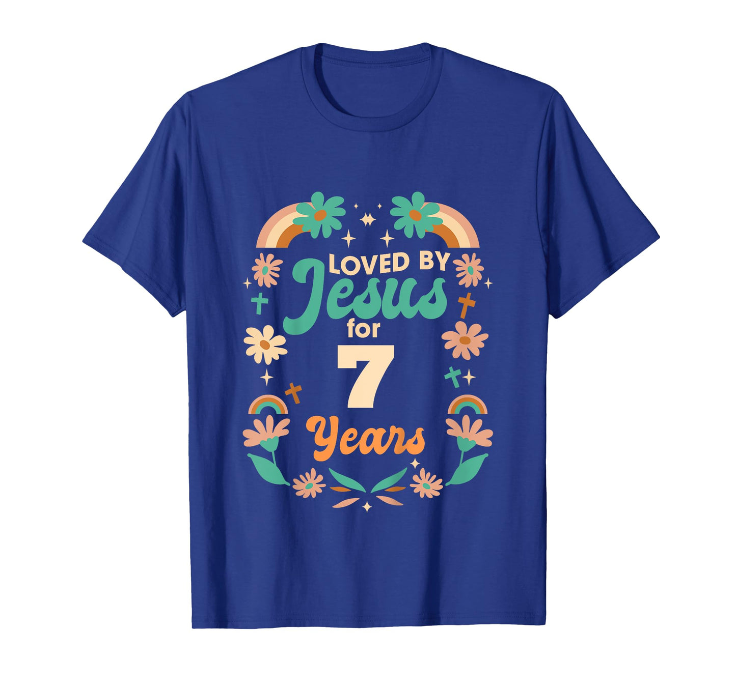 Loved By Jesus For 7 Years 7th Birthday Christian Theme T-Shirt